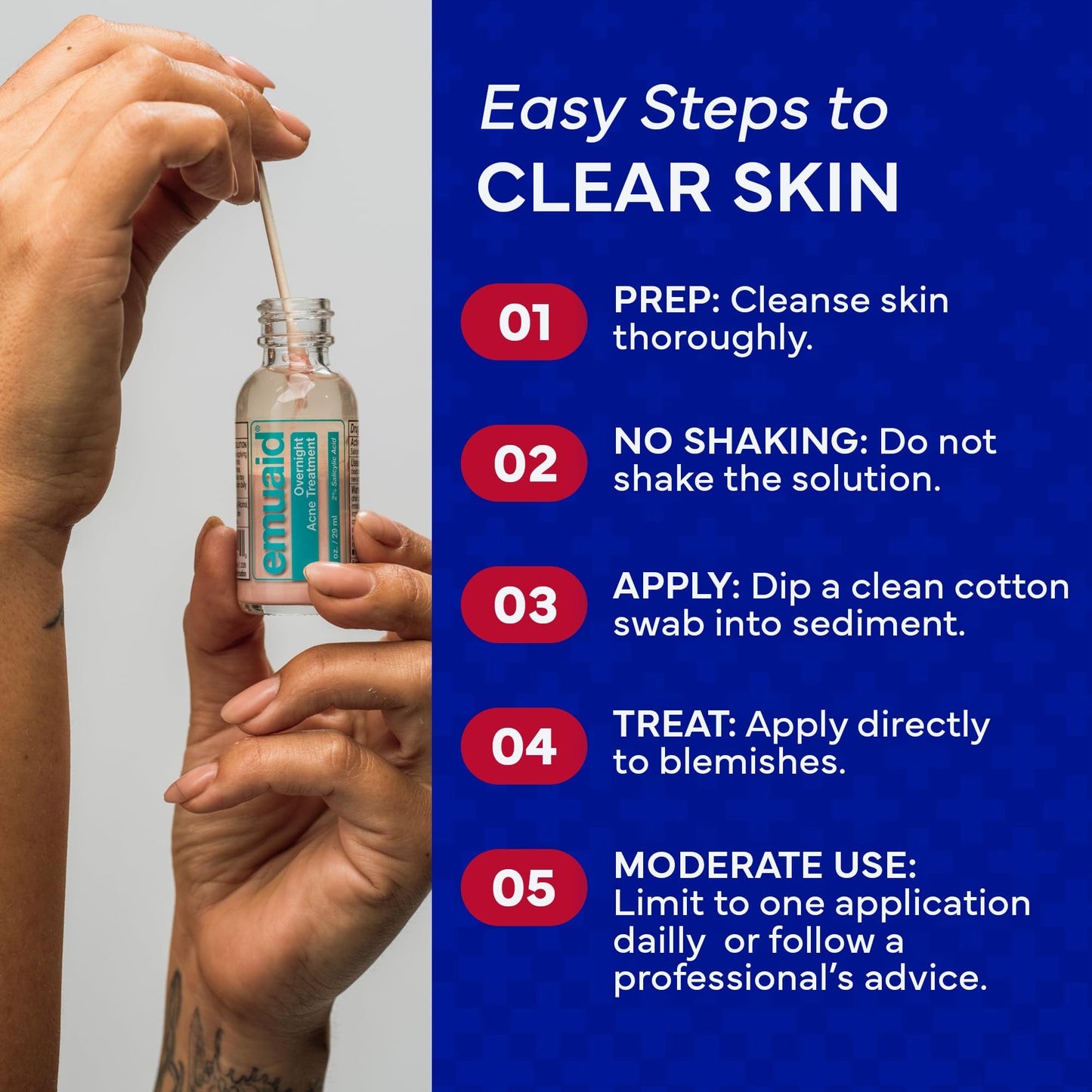 EMUAID Overnight Acne Treatment – Fast-Acting Acne Solution with Salicylic Acid & Organic Sulfur, 1oz