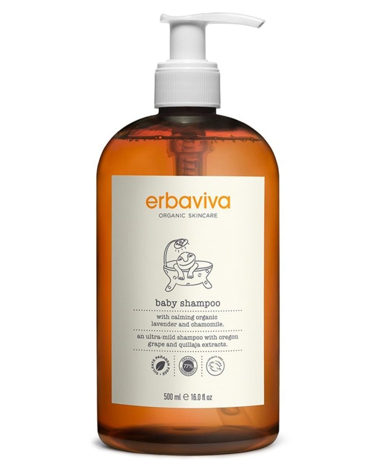 erbaviva Baby Shampoo, 16 Fl Oz – Ultra-Mild Organic Baby Wash