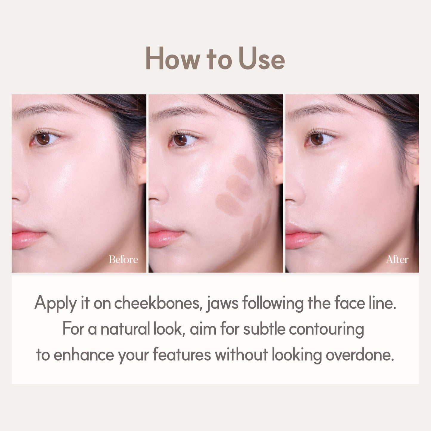 Espoir Be Glow Shading Stick Contour #1 Neutral Gray | Creamy, Blendable Contour with Hyaluronic Peptide