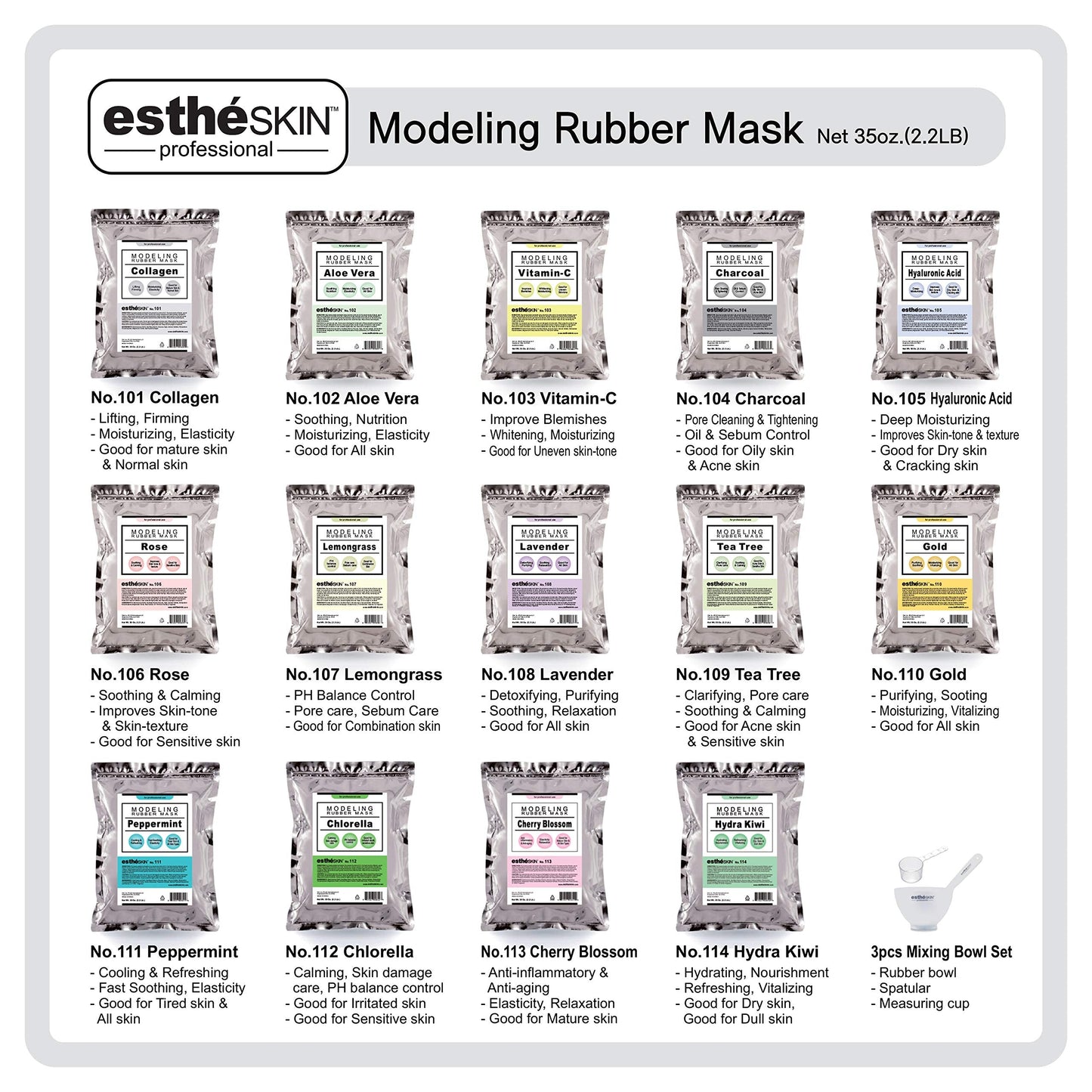 estheSKIN No.101 Collagen Peel-Off Rubber Mask – 2 Pack (35oz)