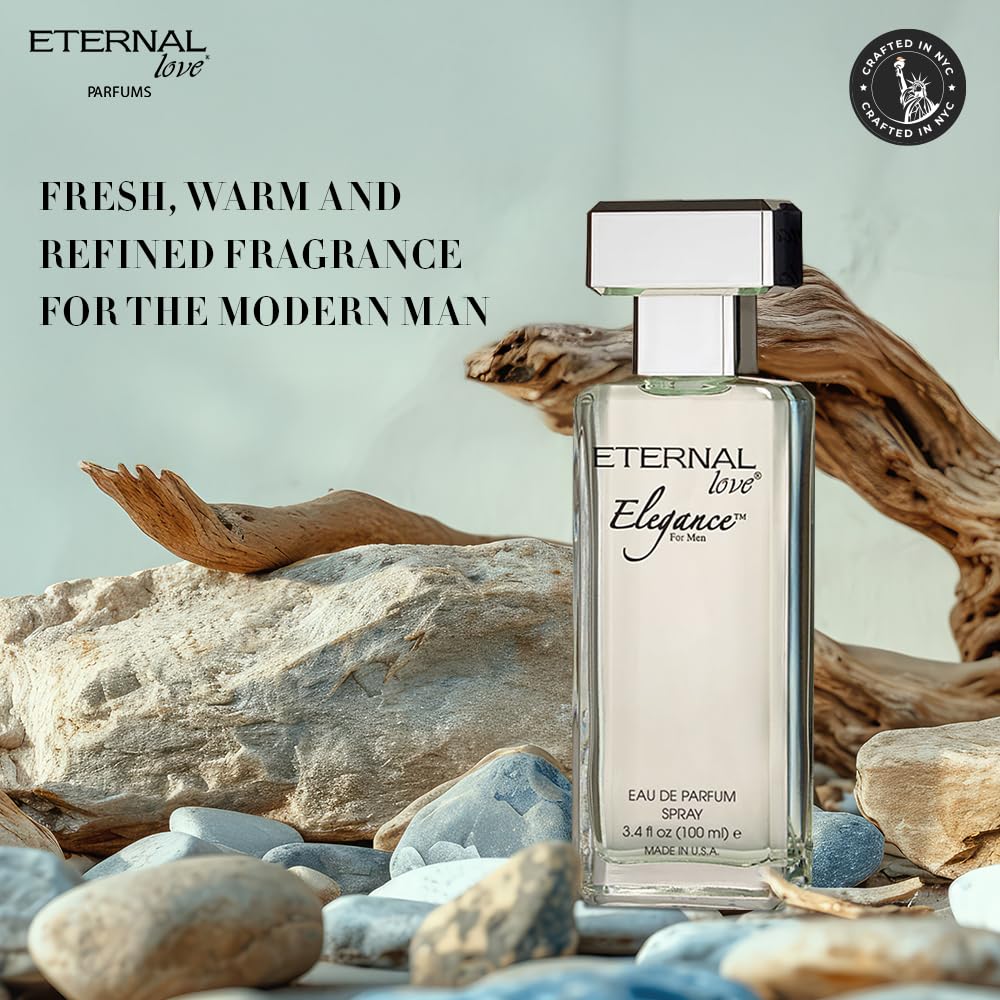 Eternal Love Elegance for Men – Long-Lasting Eau de Parfum, Jasmine & Musk, 3.4oz