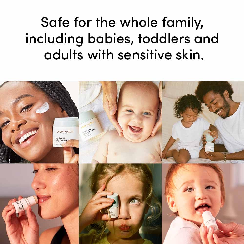 Evereden Dry Relief DUO — Face Cream & Lip Balm for Deep Hydration (1.7oz + 0.13oz) | Clean, Vegan & Baby-Safe