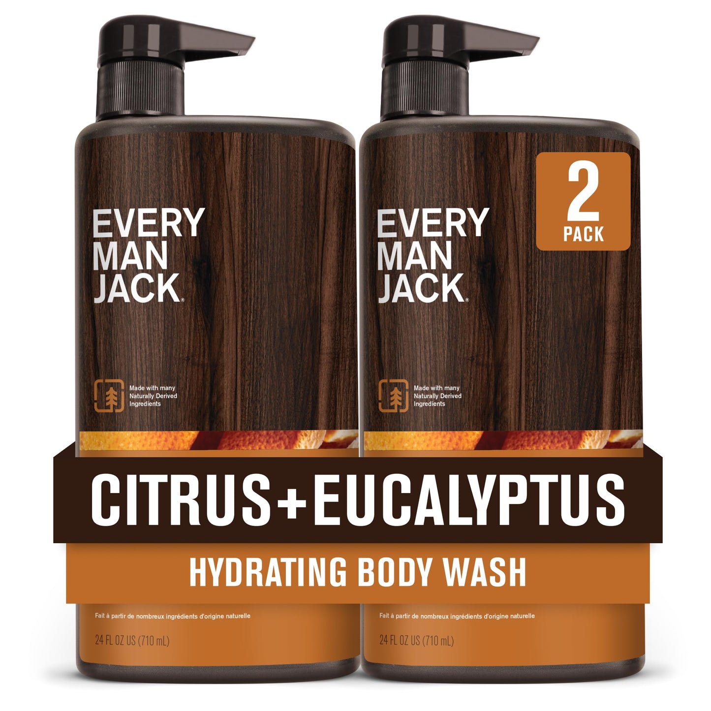 Every Man Jack Nourishing Citrus Eucalyptus Body Wash – 24 Fl Oz (2 Pack) | For All Skin Types