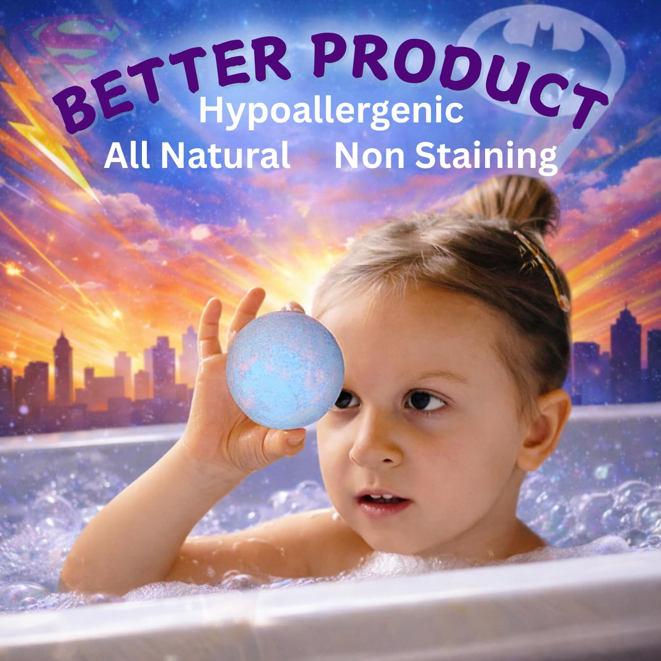 EvolutionUSA 6pc Epic Superhero Bath Bombs for Kids – Toy Inside
