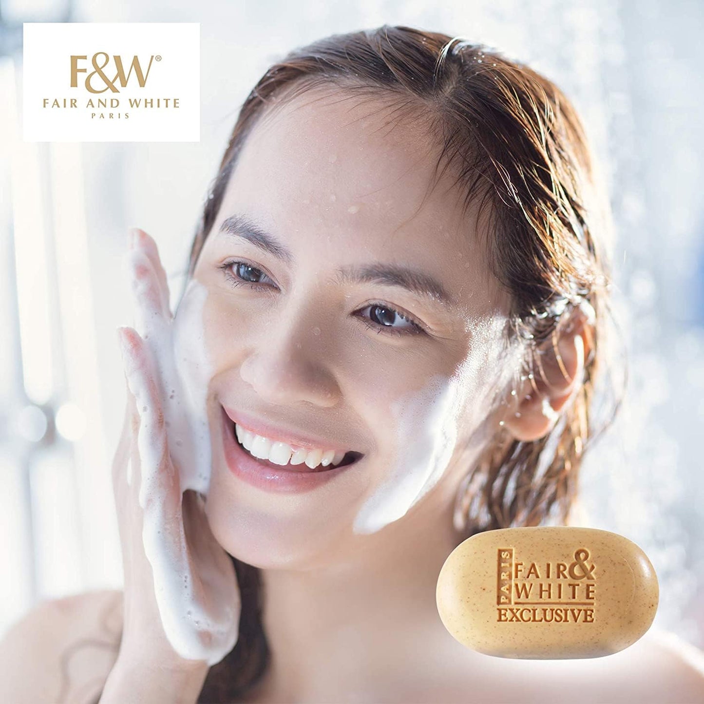 FAIR & WHITE Exclusive Exfoliating Soap – 7 oz / 200 g | Brightening & Moisturizing Bar