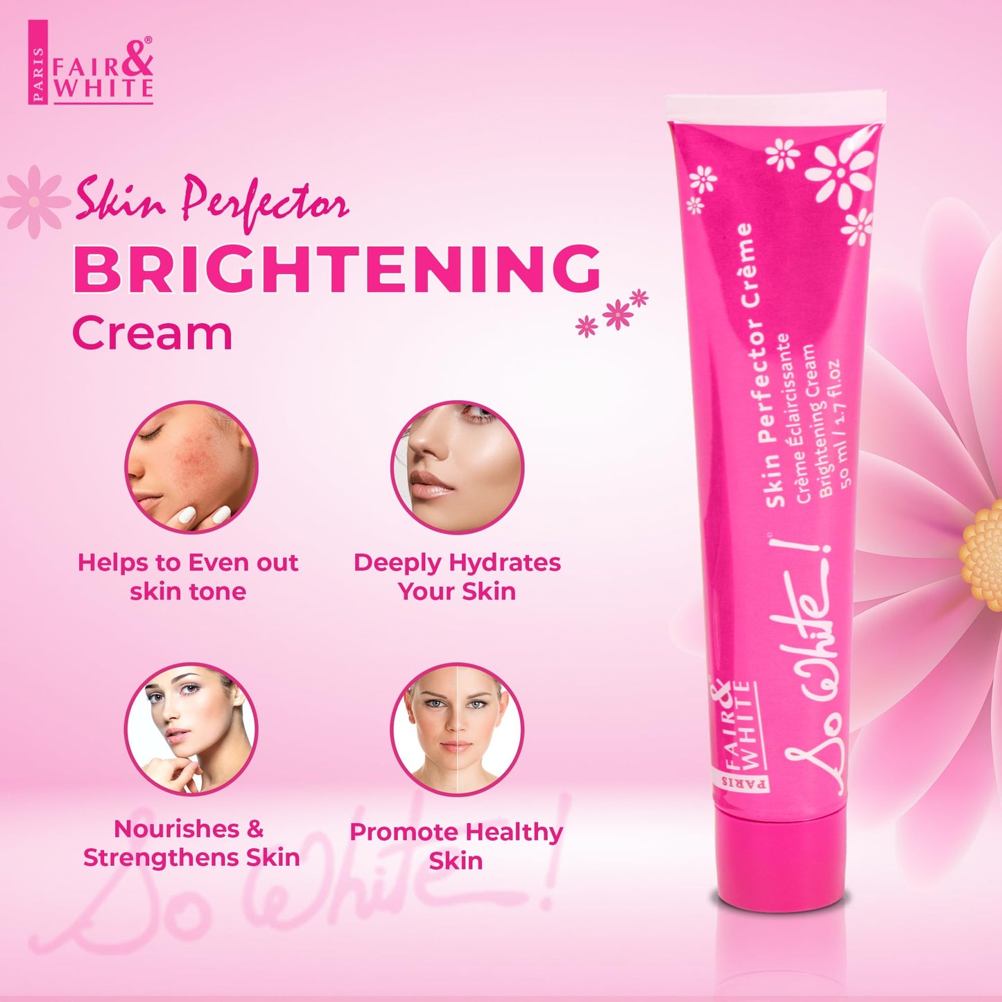 Fair & White So White Perfector Cream – 50ml Skin Brightening Moisturizer