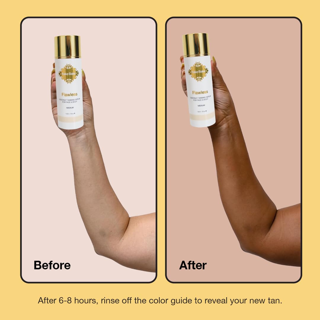 Fake Bake Flawless Coconut Sunless Tanning Serum with Hyaluronic Acid – Hydrating 5 oz
