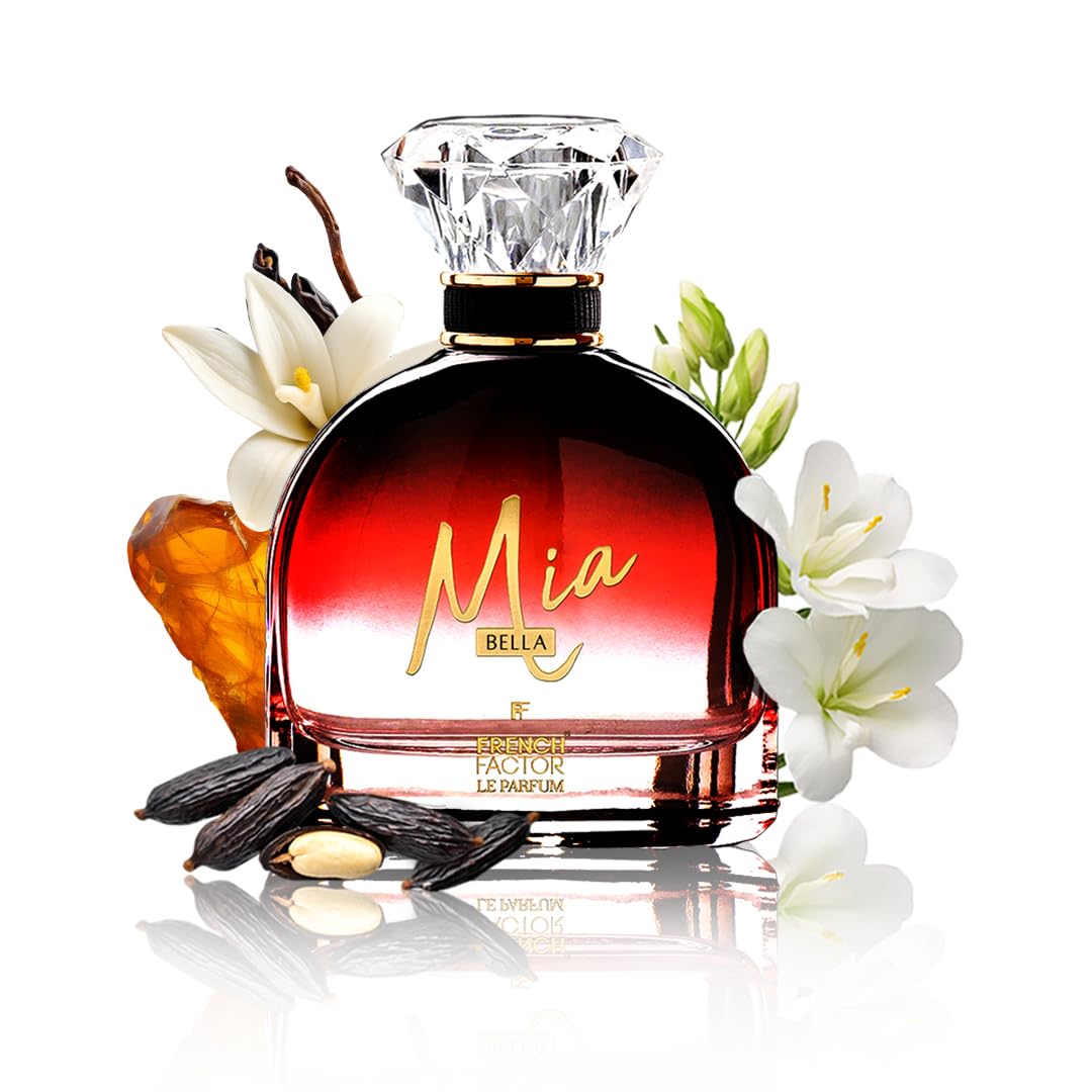 FF French Factor Mia Bella Eau de Parfum for Women – Premium Floriental Perfume with Pear, Jasmine, Vanilla, Tonka Bean & Amber 100ml