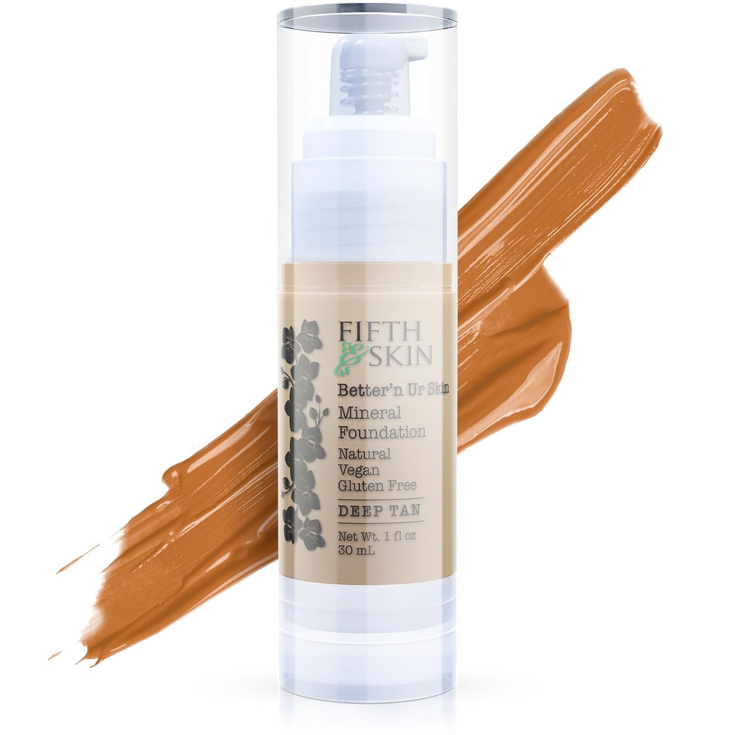 Fifth & Skin Better’n Ur Skin Foundation Deep Tan – Natural, Vegan, Palm-Free Buildable Coverage