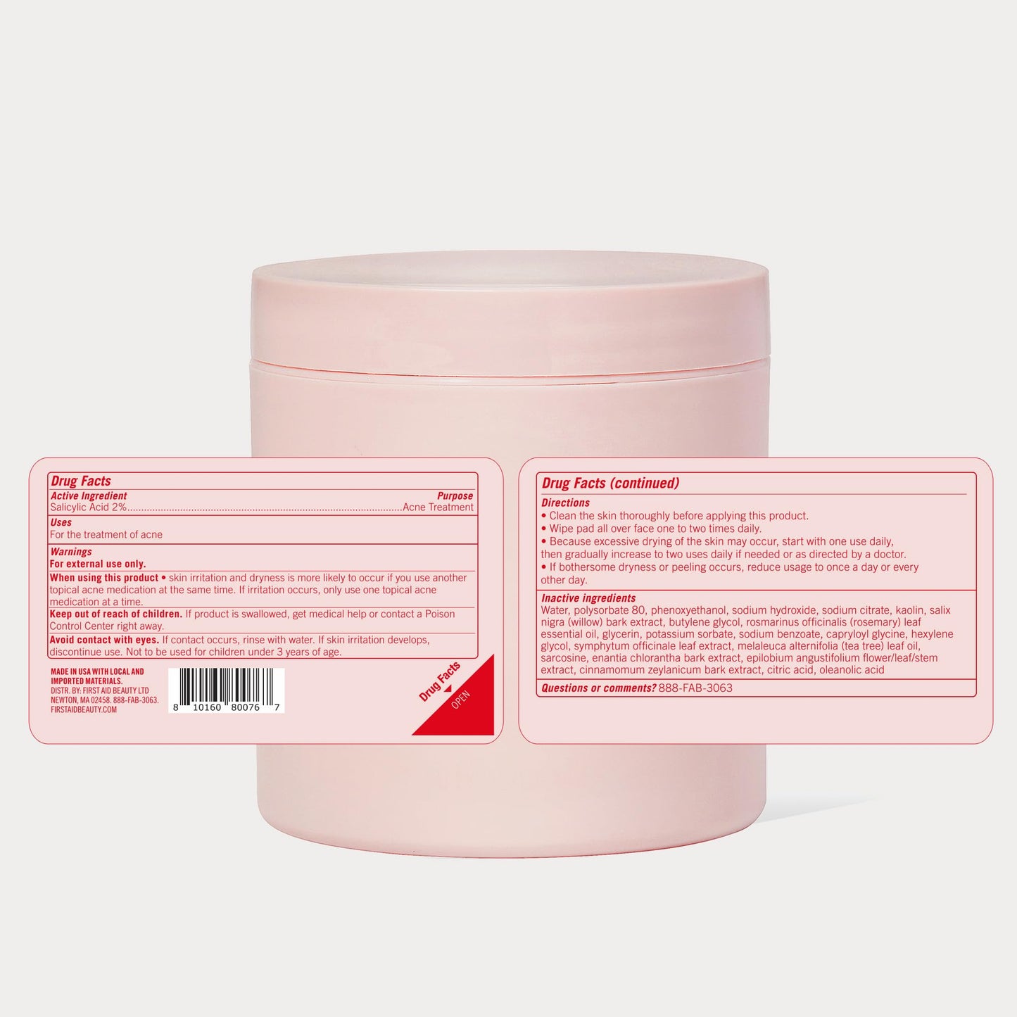 First Aid Beauty Acne Pads – 2% Salicylic Acid, Maximum Strength (60-ct)