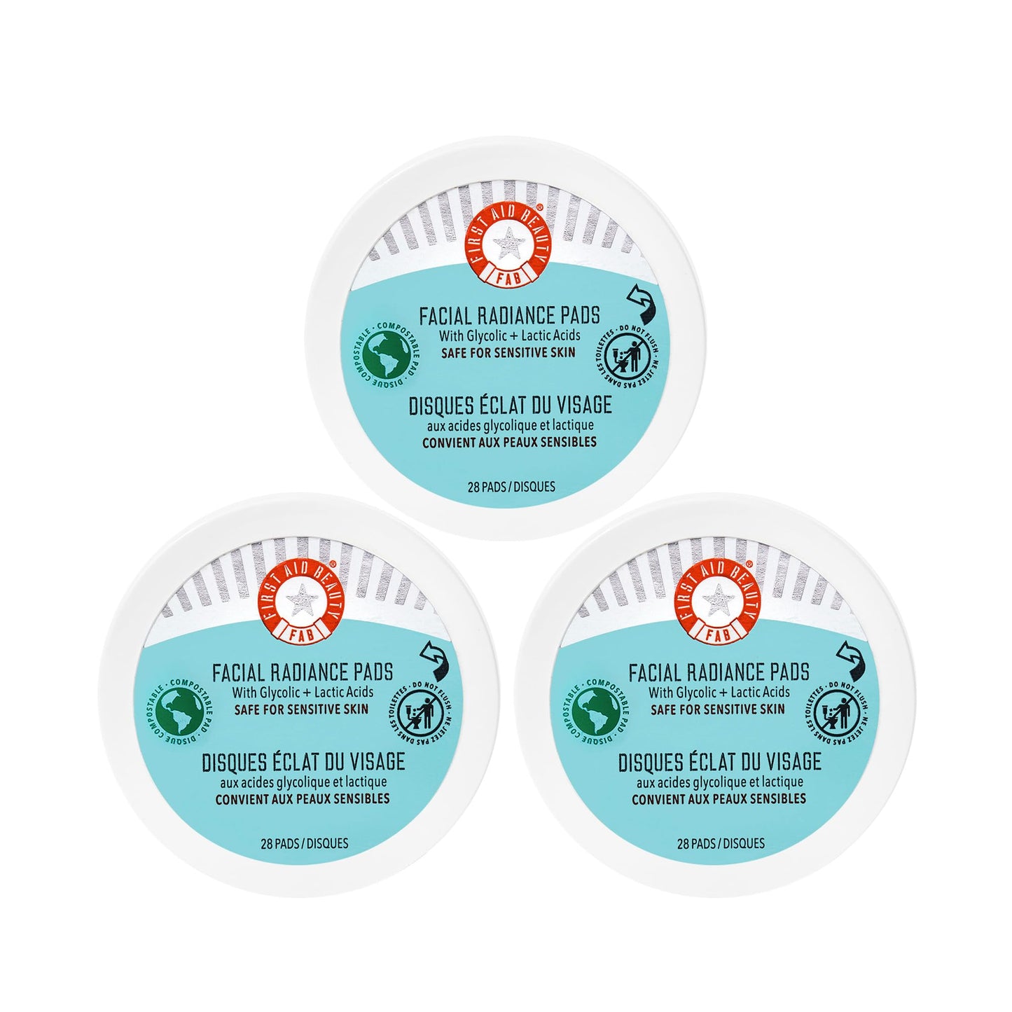 First Aid Beauty Facial Radiance Pads – Daily Exfoliating Pads with Glycolic and Lactic Acids