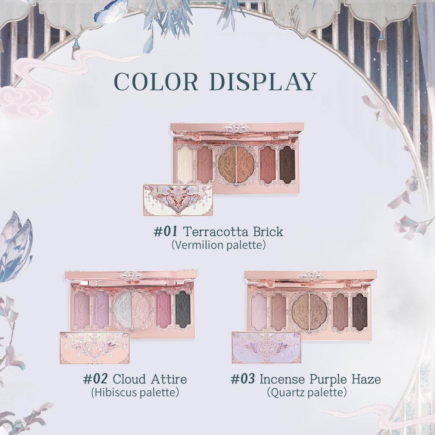 Flower Knows Butterfly Cloud Collar Palette — 6-Color Matte & Shimmer Face Palette