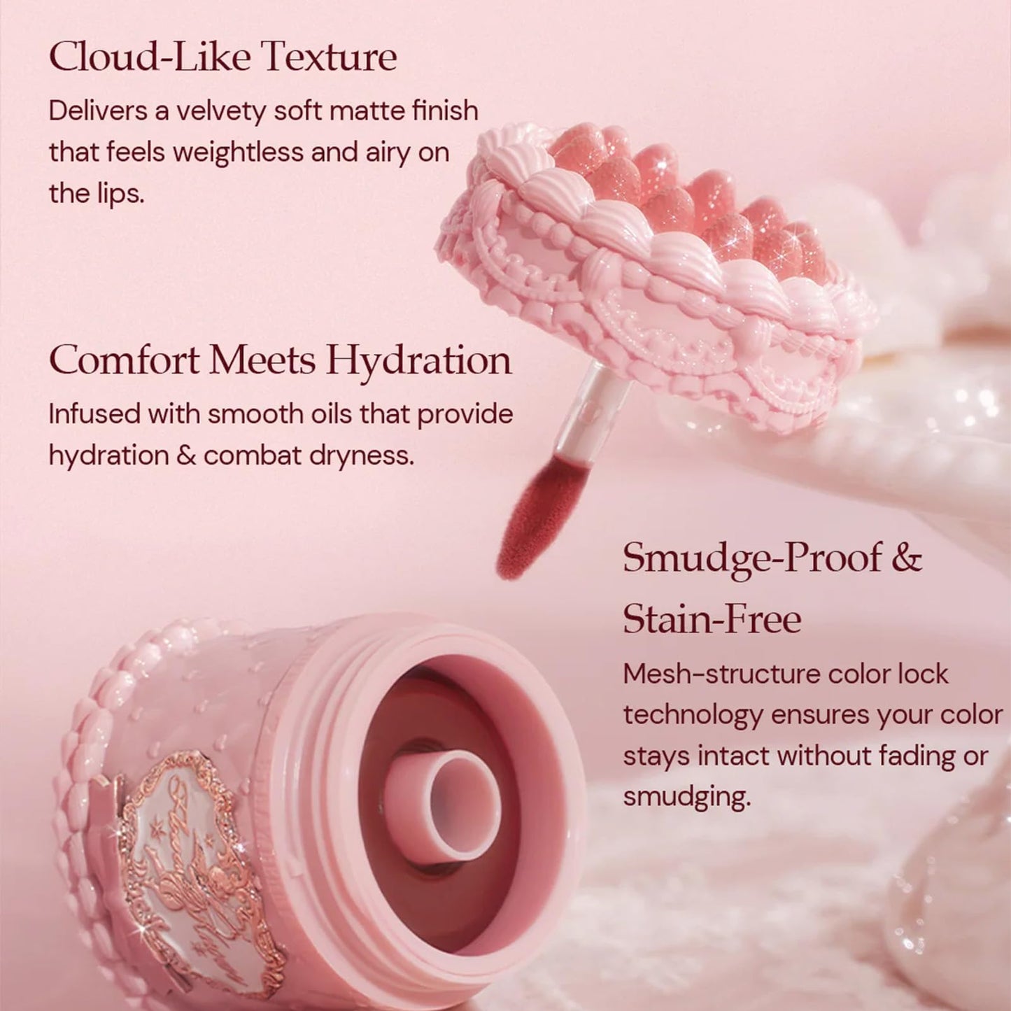Flower Knows Strawberry Cupid Cake Lip Cream | Long-Lasting Velvet Matte Lipstick