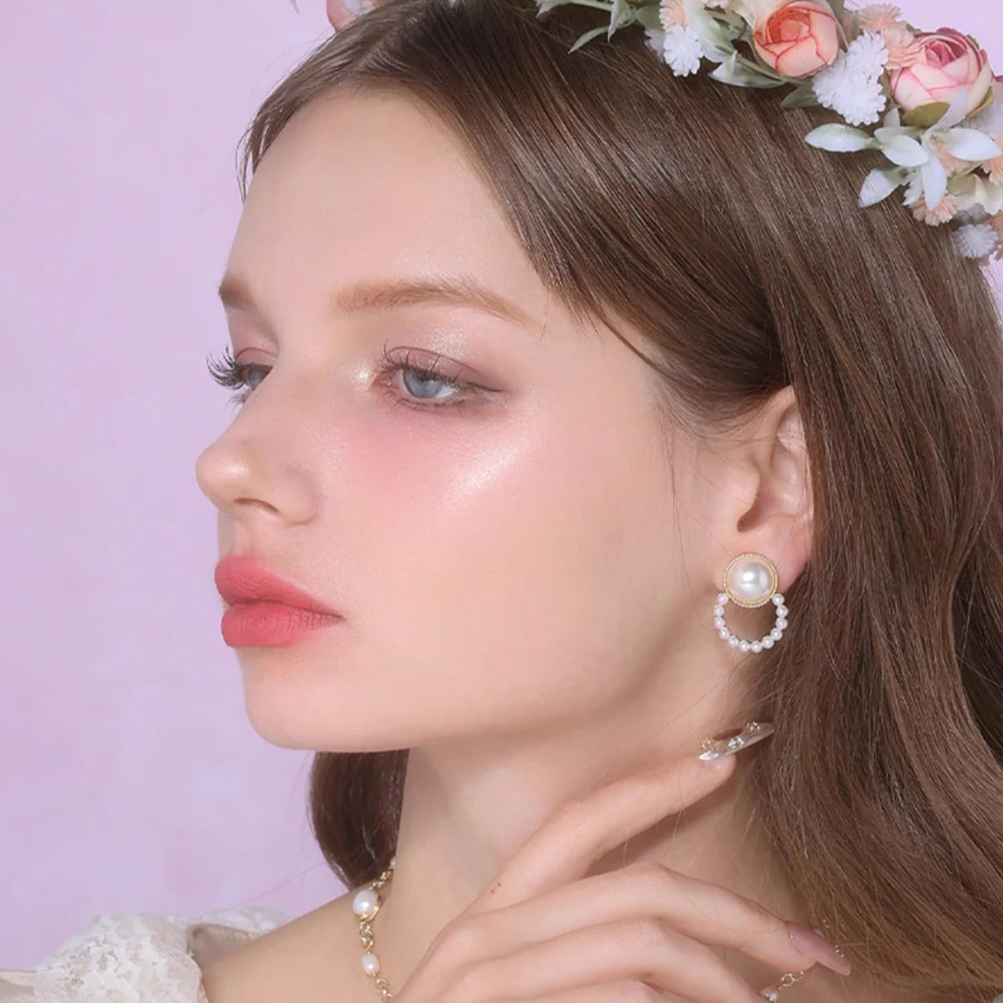Flower Knows Little Angel Embossed Highlighter – Rosy Pearl Glow | L01 Eros's Fable