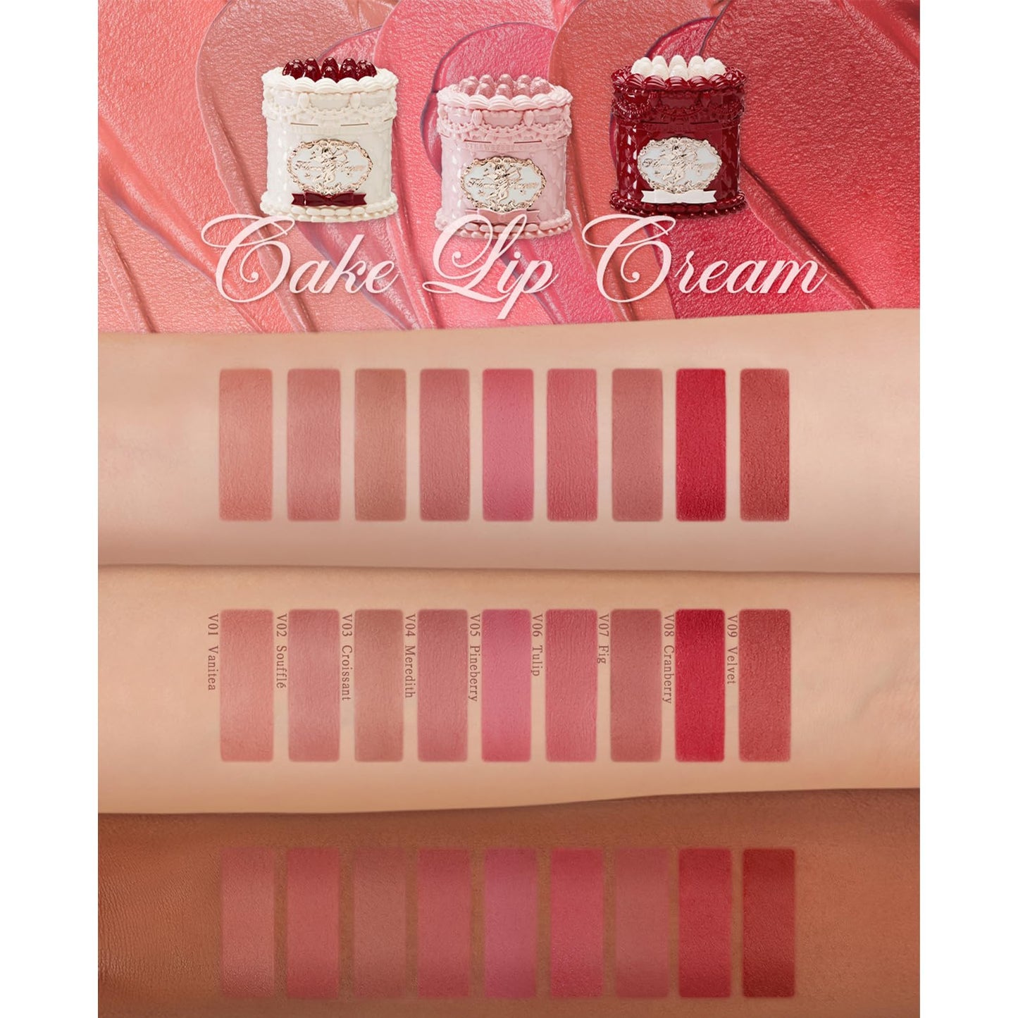 Flower Knows Strawberry Cupid Cake Lip Cream | Long-Lasting Velvet Matte Lipstick
