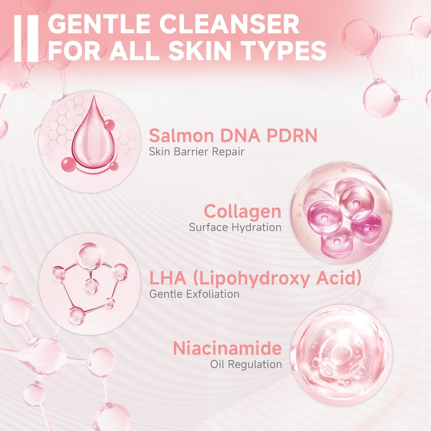 FluMisch Salmon DNA PDRN Facial Cleanser – Low-pH Hydrating Foaming Cleanser with Silicone Massage Heads