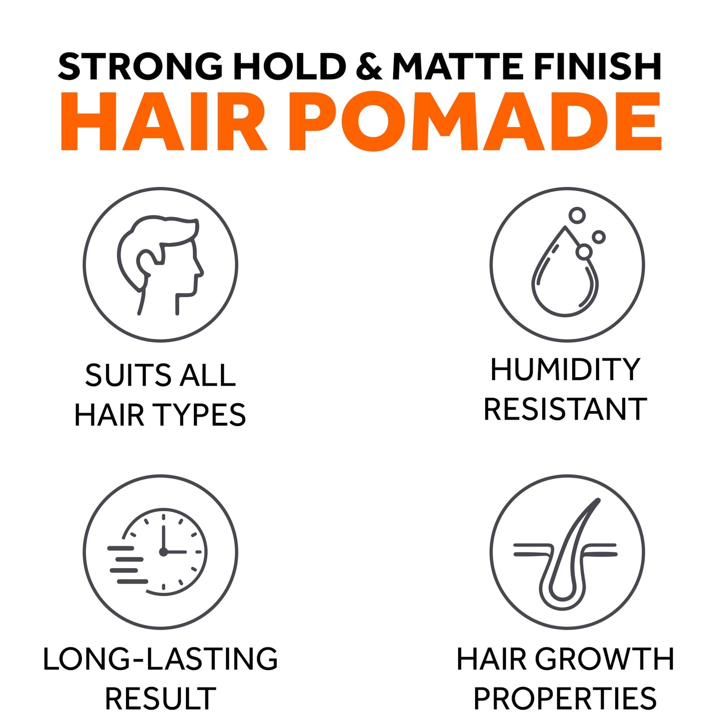 FOLLICLE BOOSTER Thickening Water-Based Pomade – 2-Pack, Strong Hold, Matte Finish, Infused with Biotin & Caffeine