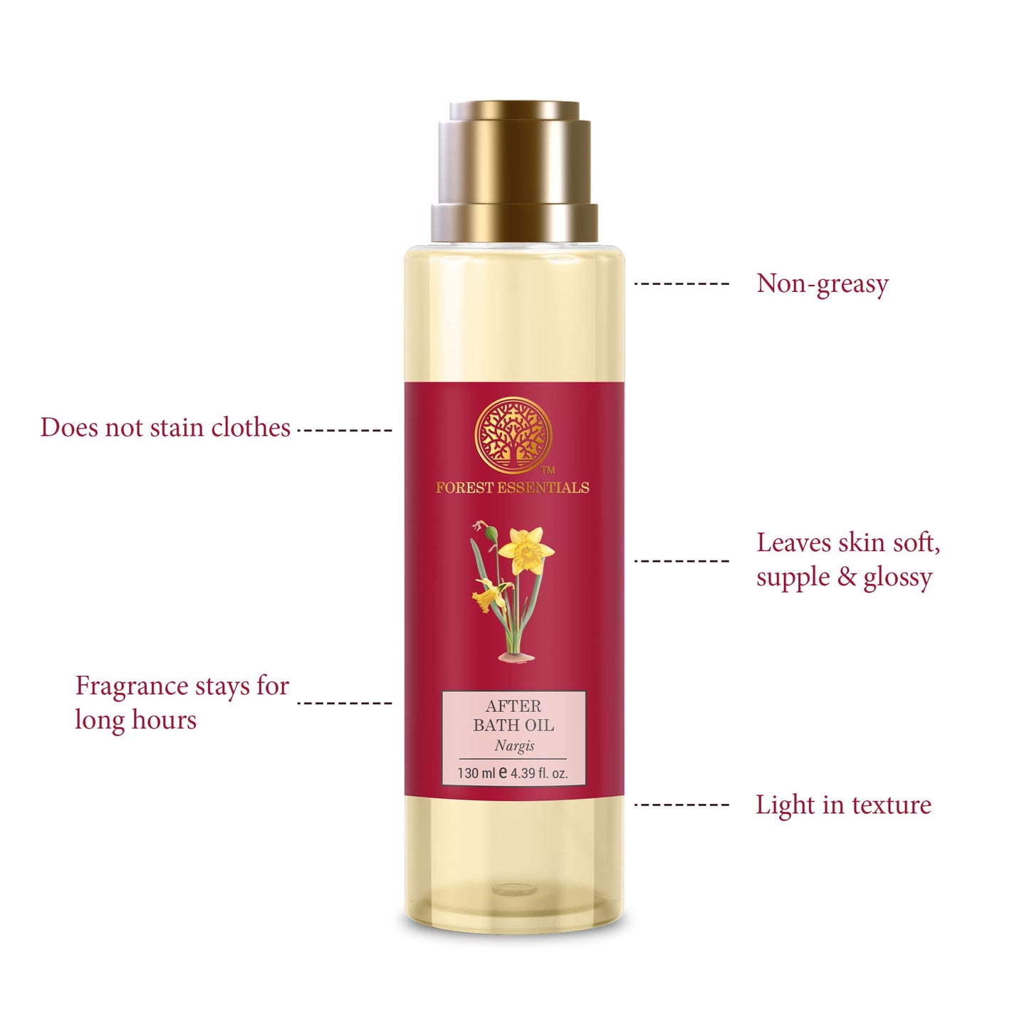 Forest Essentials After Bath Oil Nargis 130 ml – Hydrating Body Oil