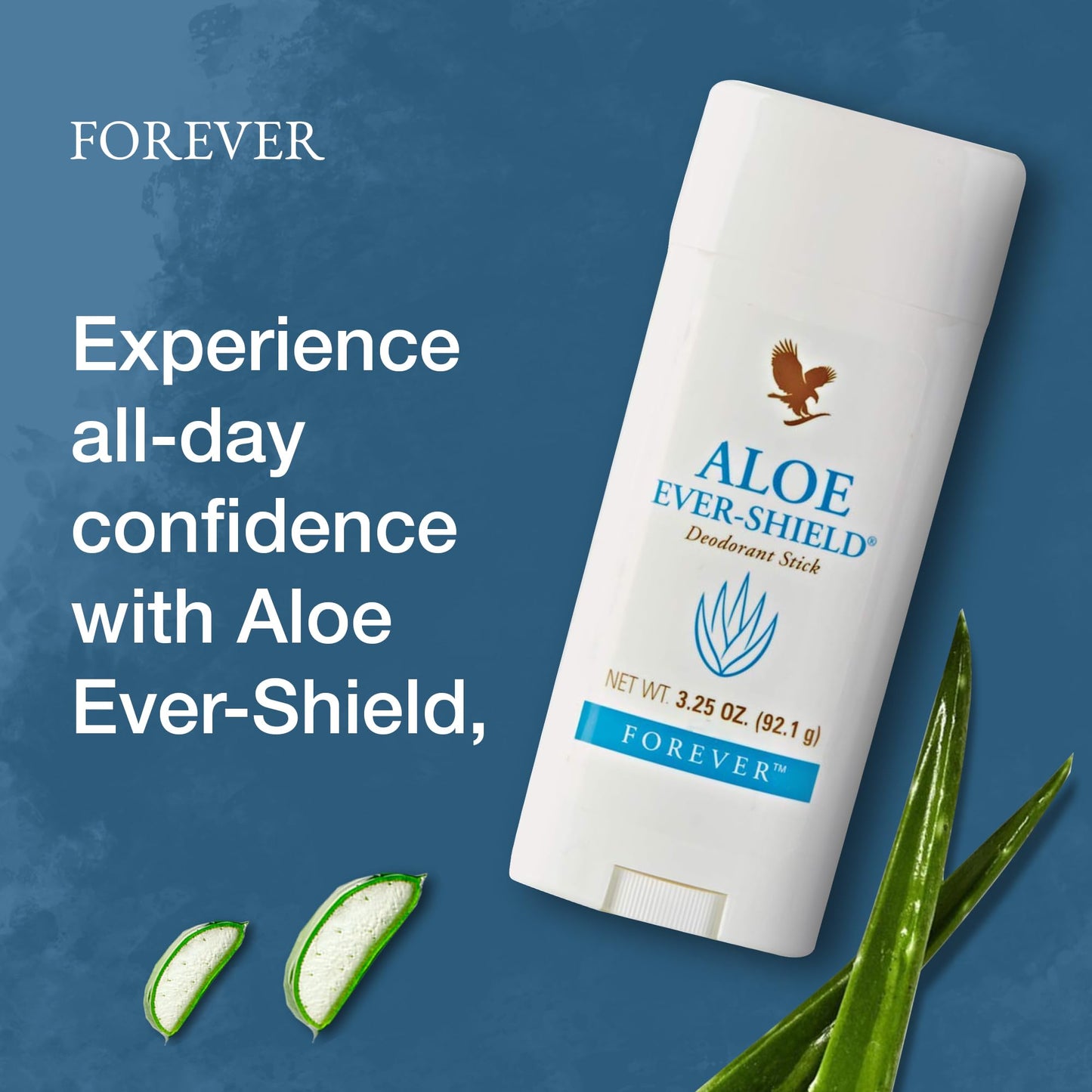 Forever Living Aloe Ever-Shield Aluminum-Free Deodorant for Sensitive Skin – 3.25 oz Stick (Pack of 3)