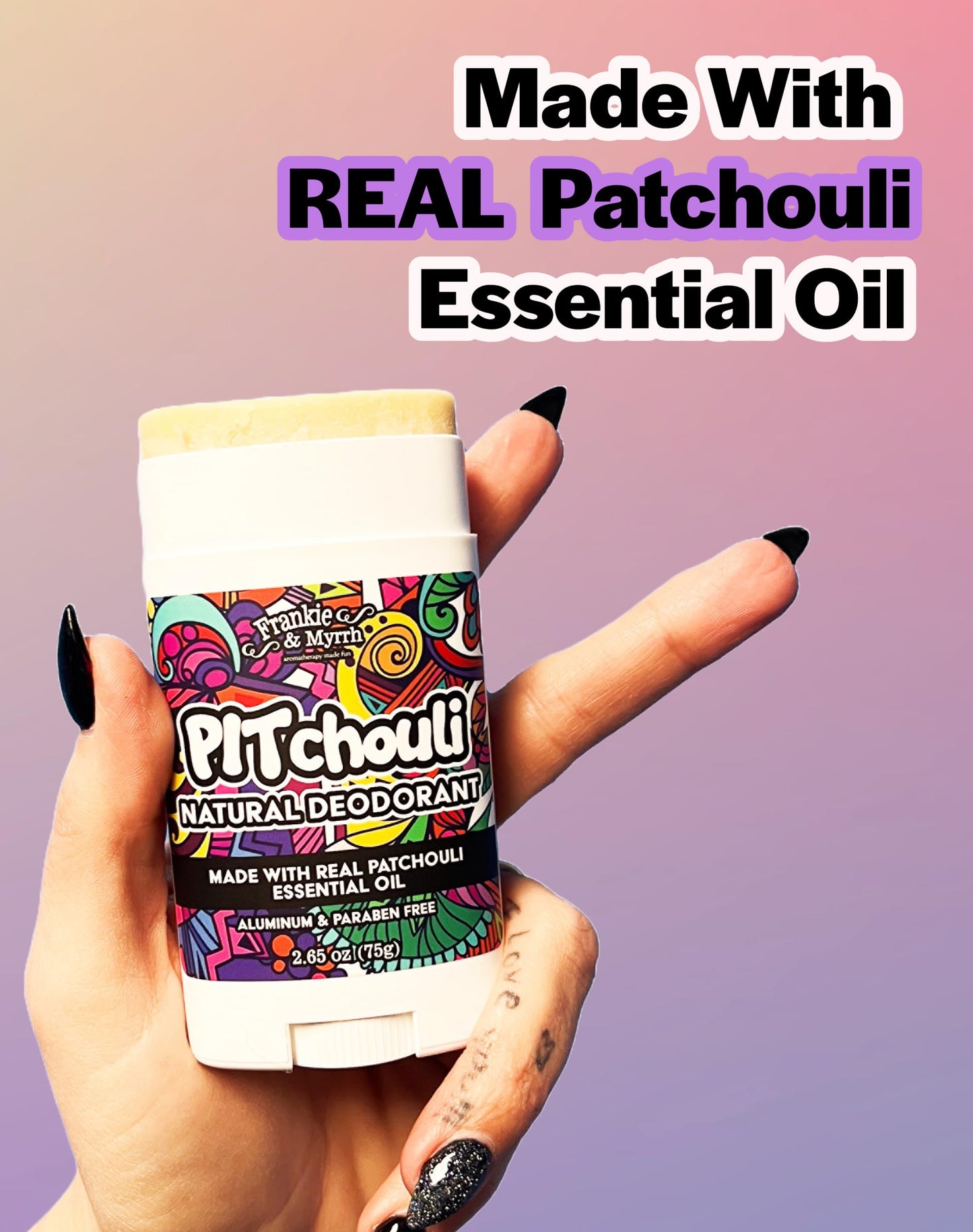 Frankie & Myrrh 2 Pack Patchouli Deodorant – Aluminum-Free, Vegan, Made in USA