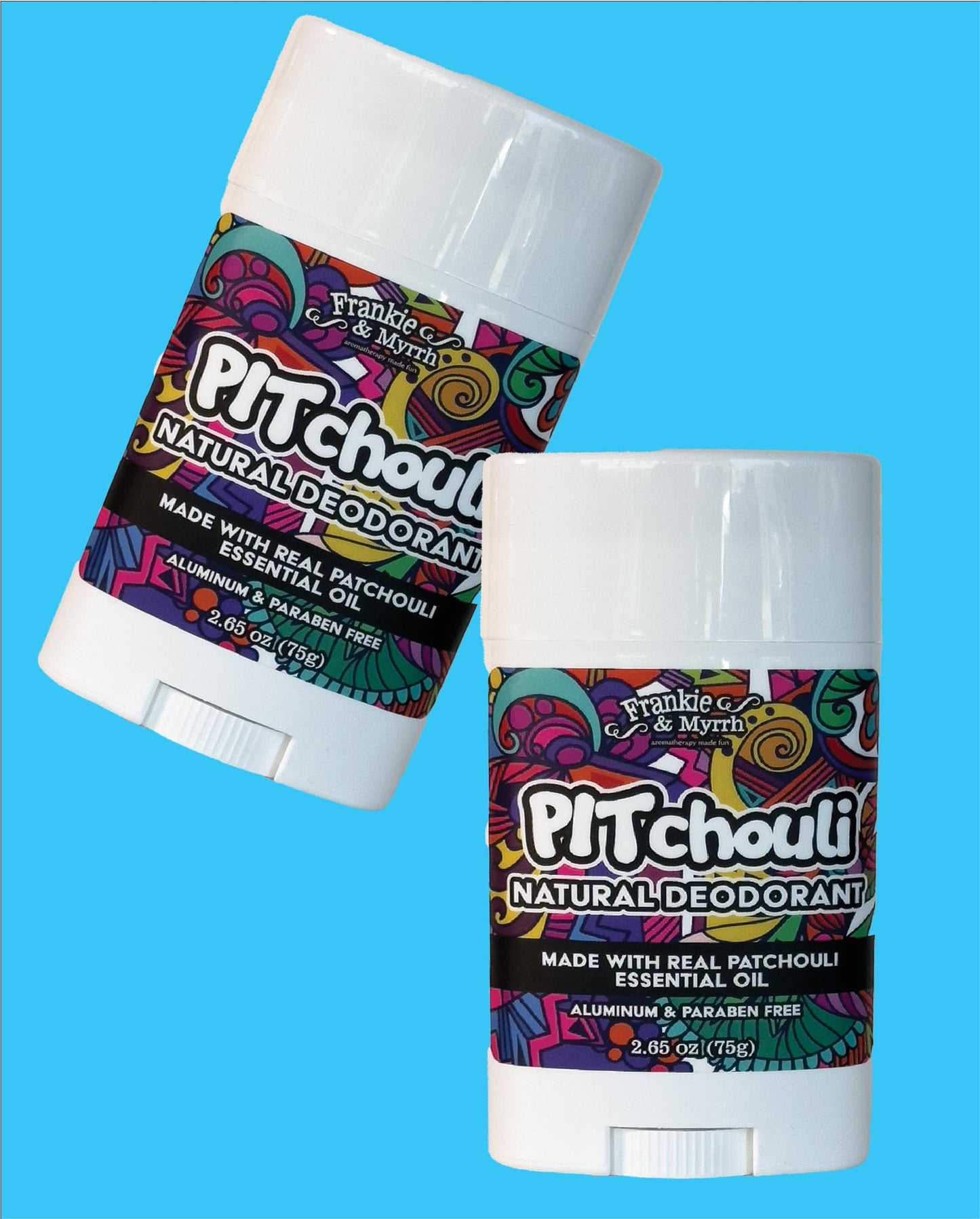 Frankie & Myrrh 2 Pack Patchouli Deodorant – Aluminum-Free, Vegan, Made in USA