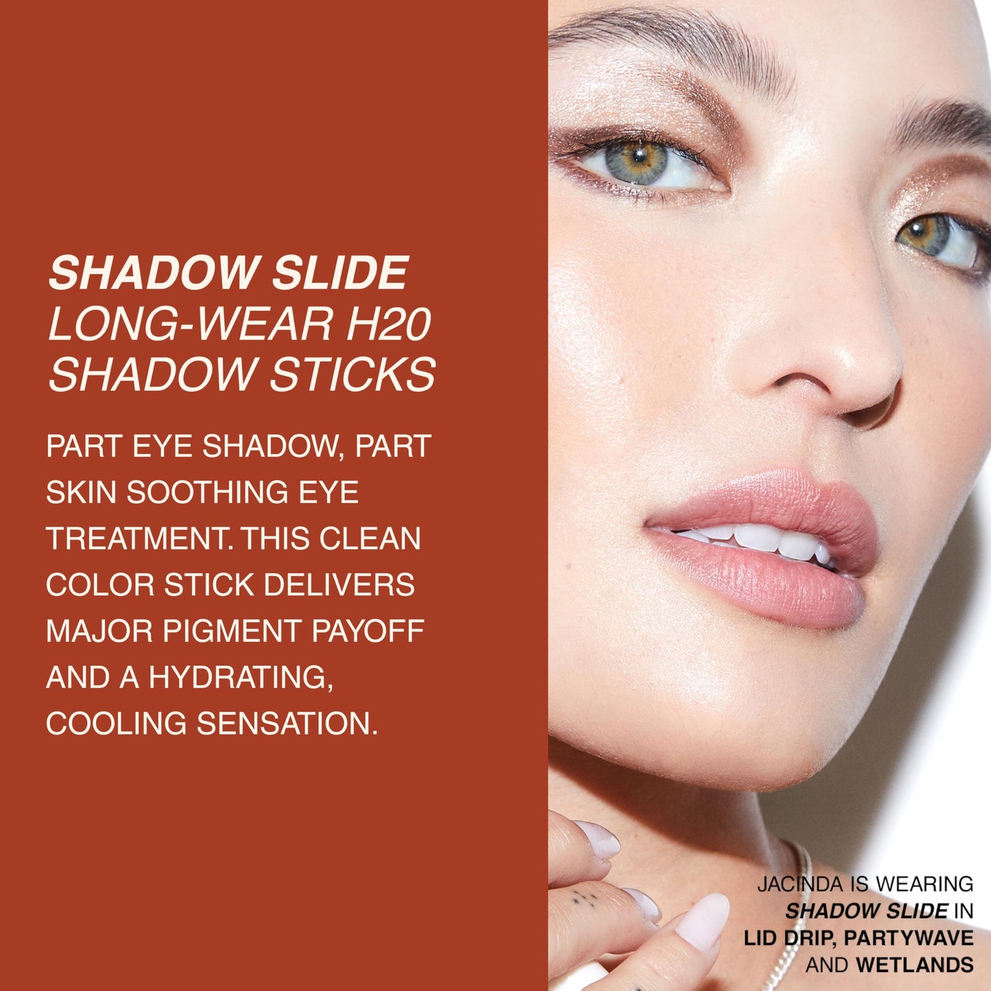 Freck Beauty SHADOW SLIDE Long Wear H2O Shadow Stick – Deep Gunmetal, Waterproof, High-Pigment Eyeshadow Crayon