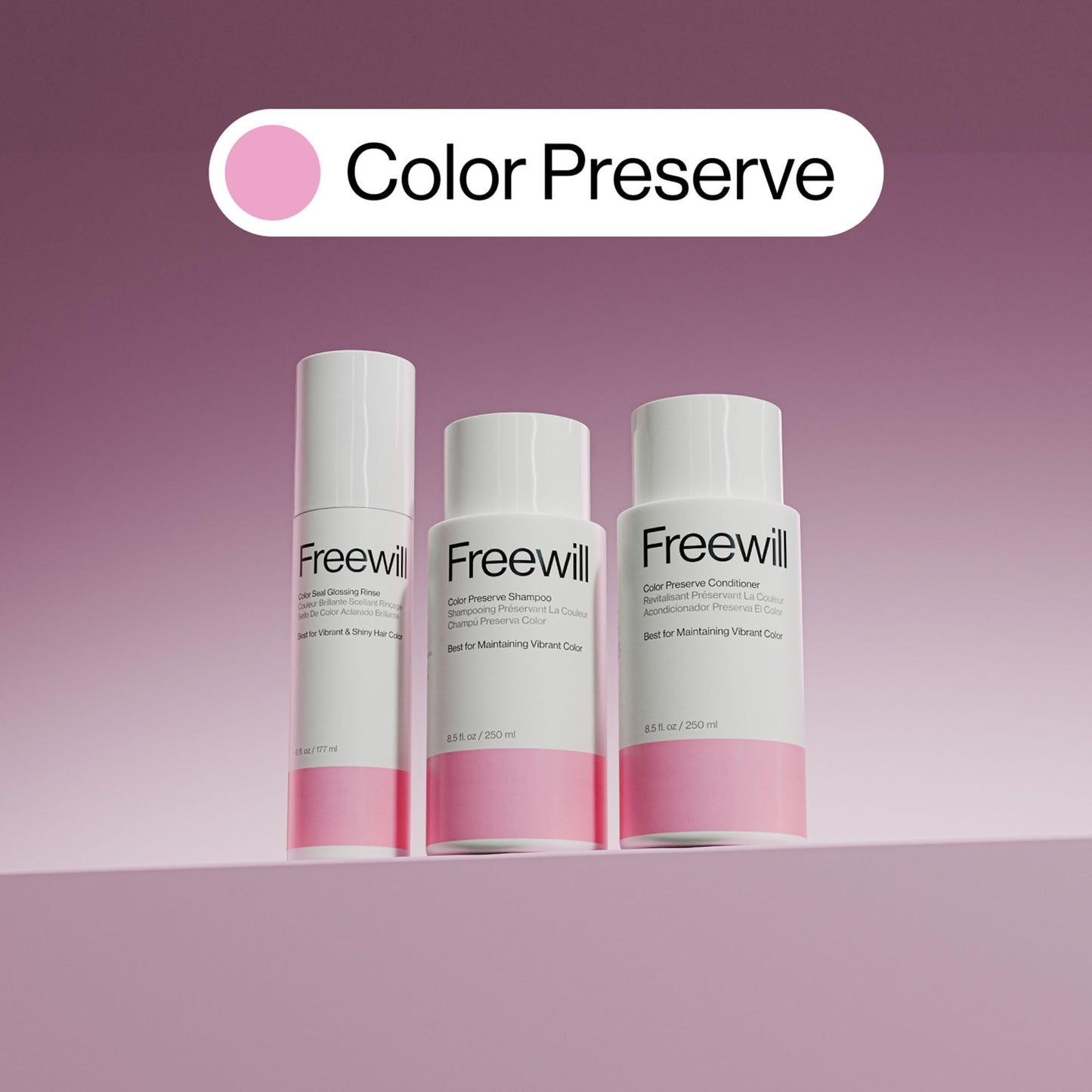 Freewill Color Seal Glossing Rinse – Color-Preserving Shine for Color-Treated Hair | 8.5 oz