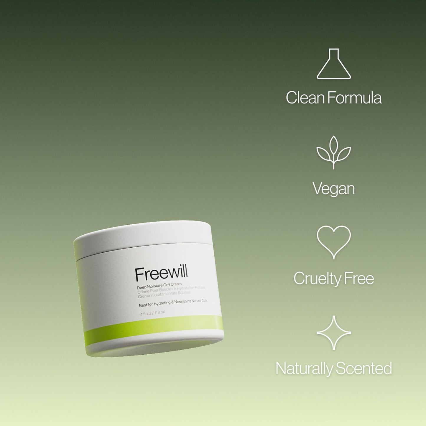 Freewill Deep Moisture Coil Cream: Curl Definer for Coils & Frizz Control, 6 oz