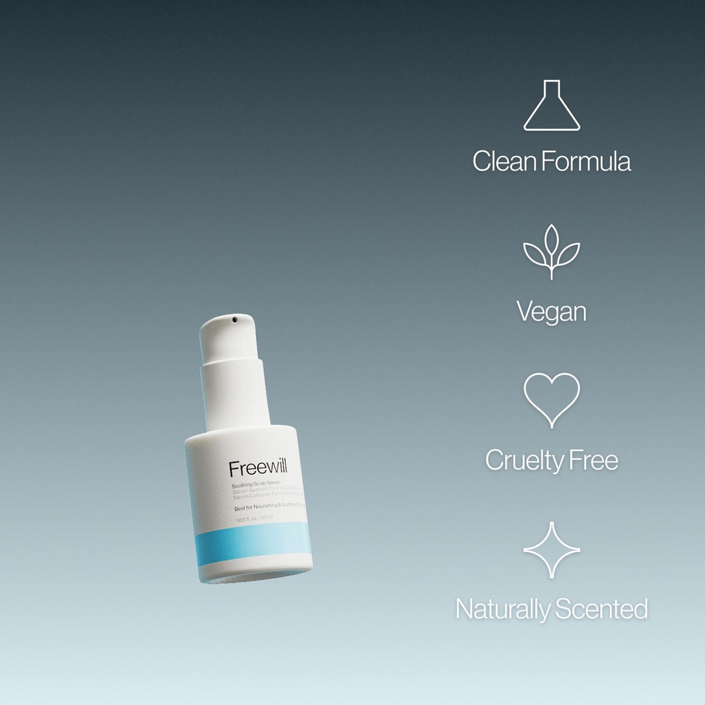 Freewill Soothing Scalp Serum | Hydrating Exfoliator for Dry Scalp – 1.7 oz