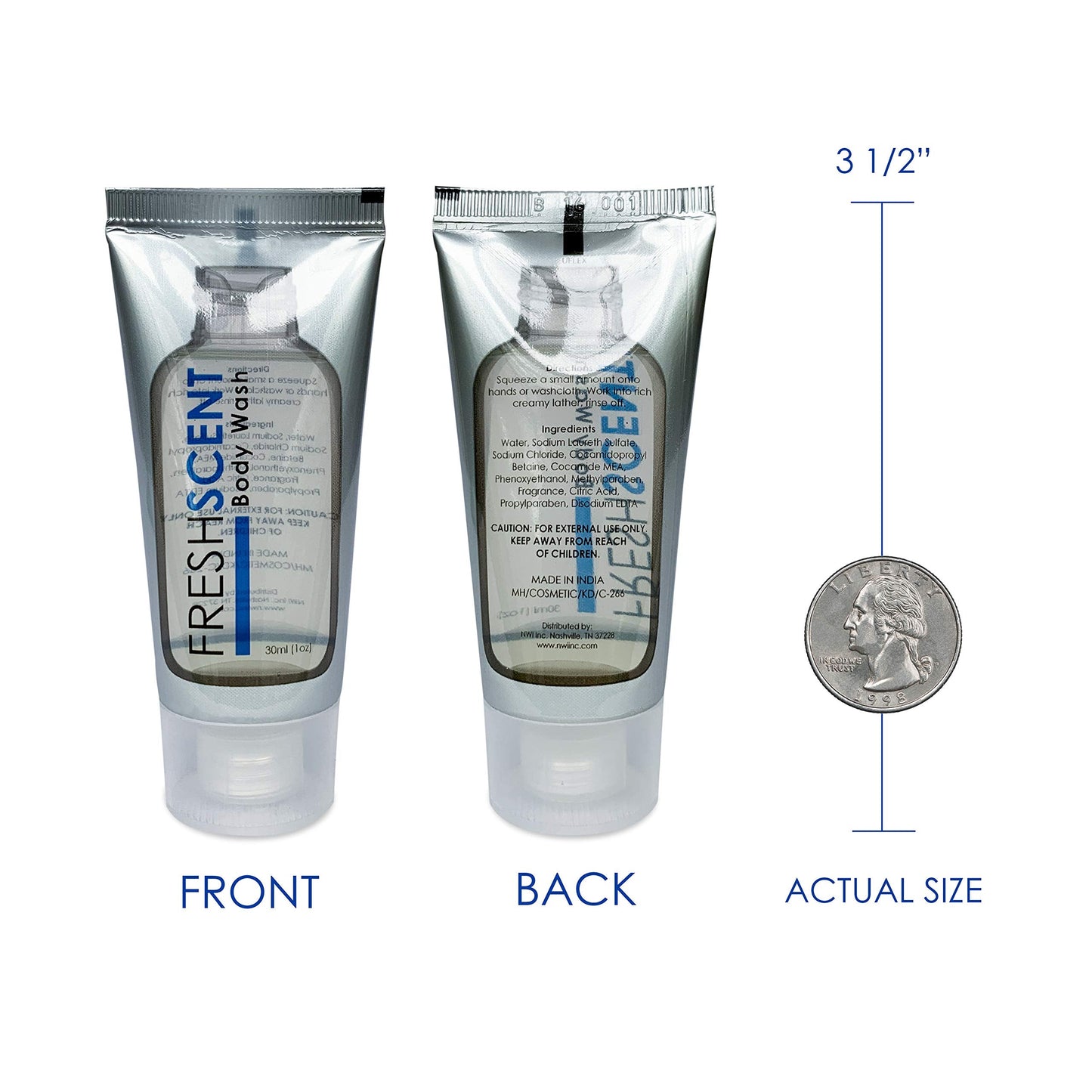 Freshscent Body Wash 1oz (100 Pack) Hotel Travel Size Bulk Amenities