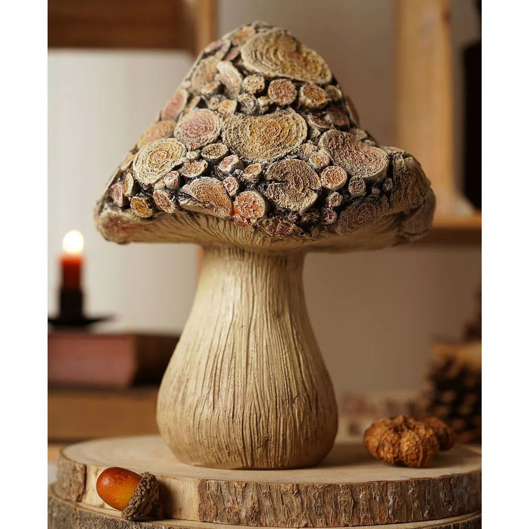 Country Living Wood Effect Mushroom  - 20cms