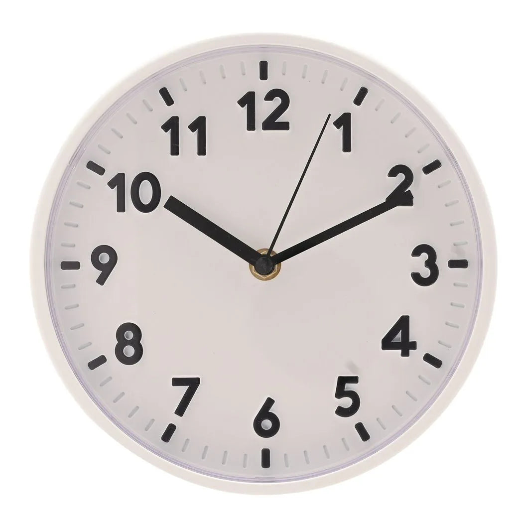 Hometime  Wall Clock With 3D Numbers 20cm - White
