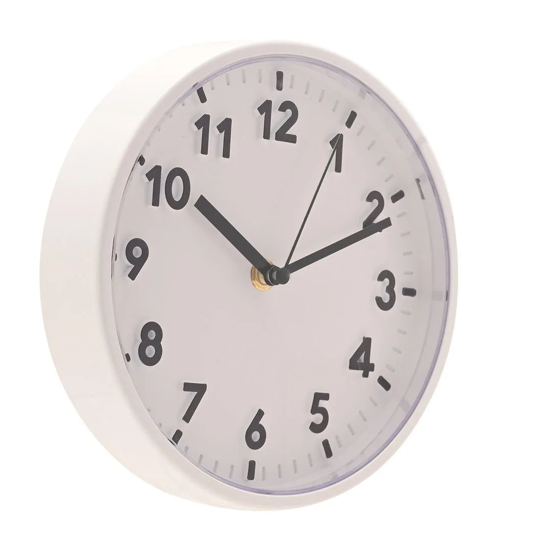 Hometime  Wall Clock With 3D Numbers 20cm - White