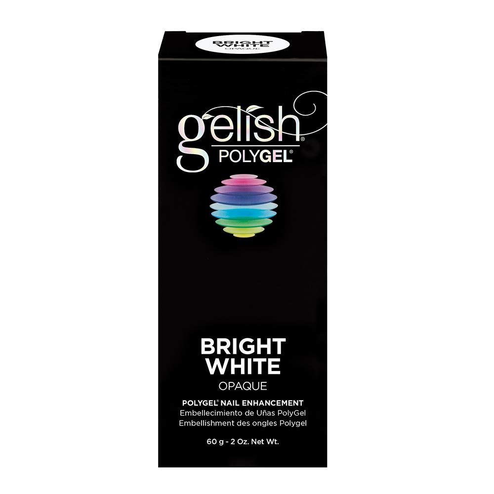 Gelish PolyGel Brand – Hybrid Nail Enhancement, Lighter, Stronger, Odor-Free, No Monomer, Fast Application – Bright White, 2 oz