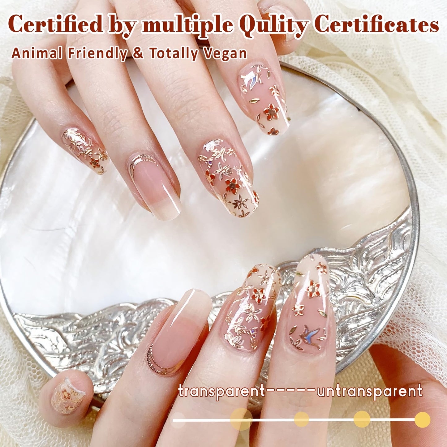 GelMala Oriental Design Semi-Cured Gel Nail Strips – Easy, Long-Lasting At-Home Manicure
