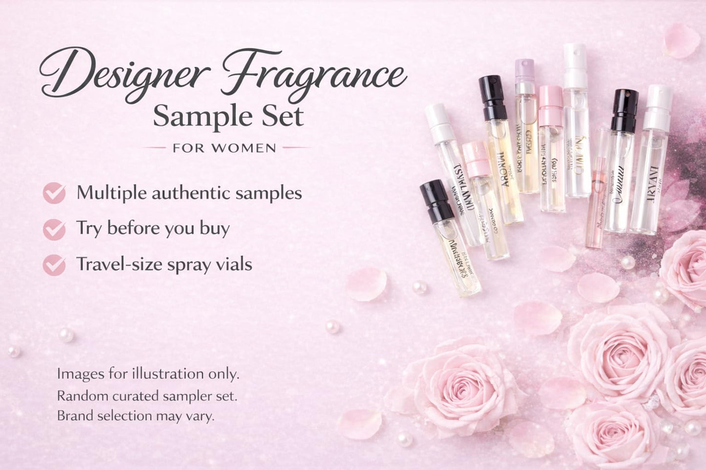 Designer Perfume Sample Set — 12 Random Vials for Women | Fragrance Discovery Kit