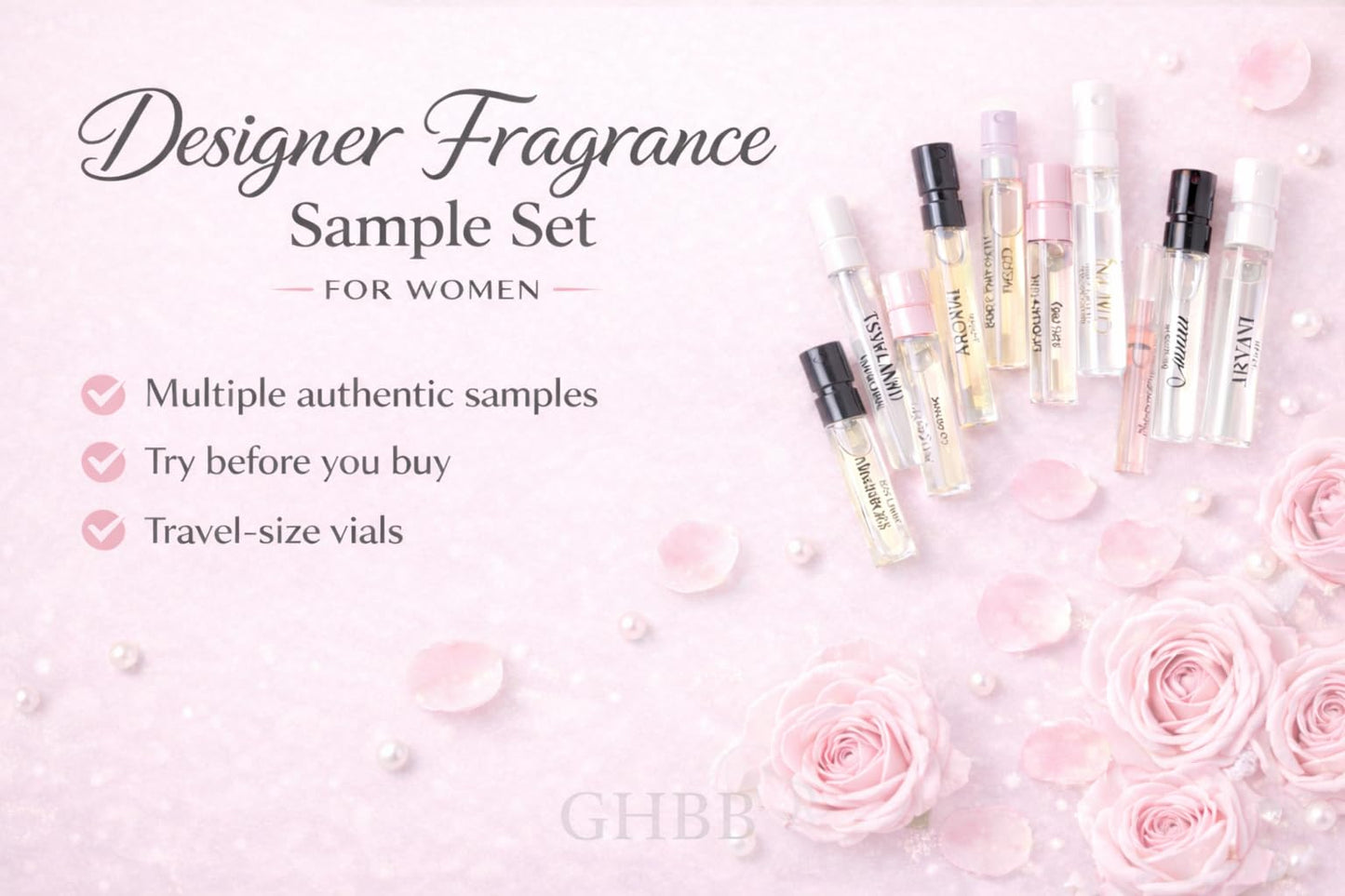GHBB Women's Designer Perfume Sampler Set – 12 Fragrance Vials