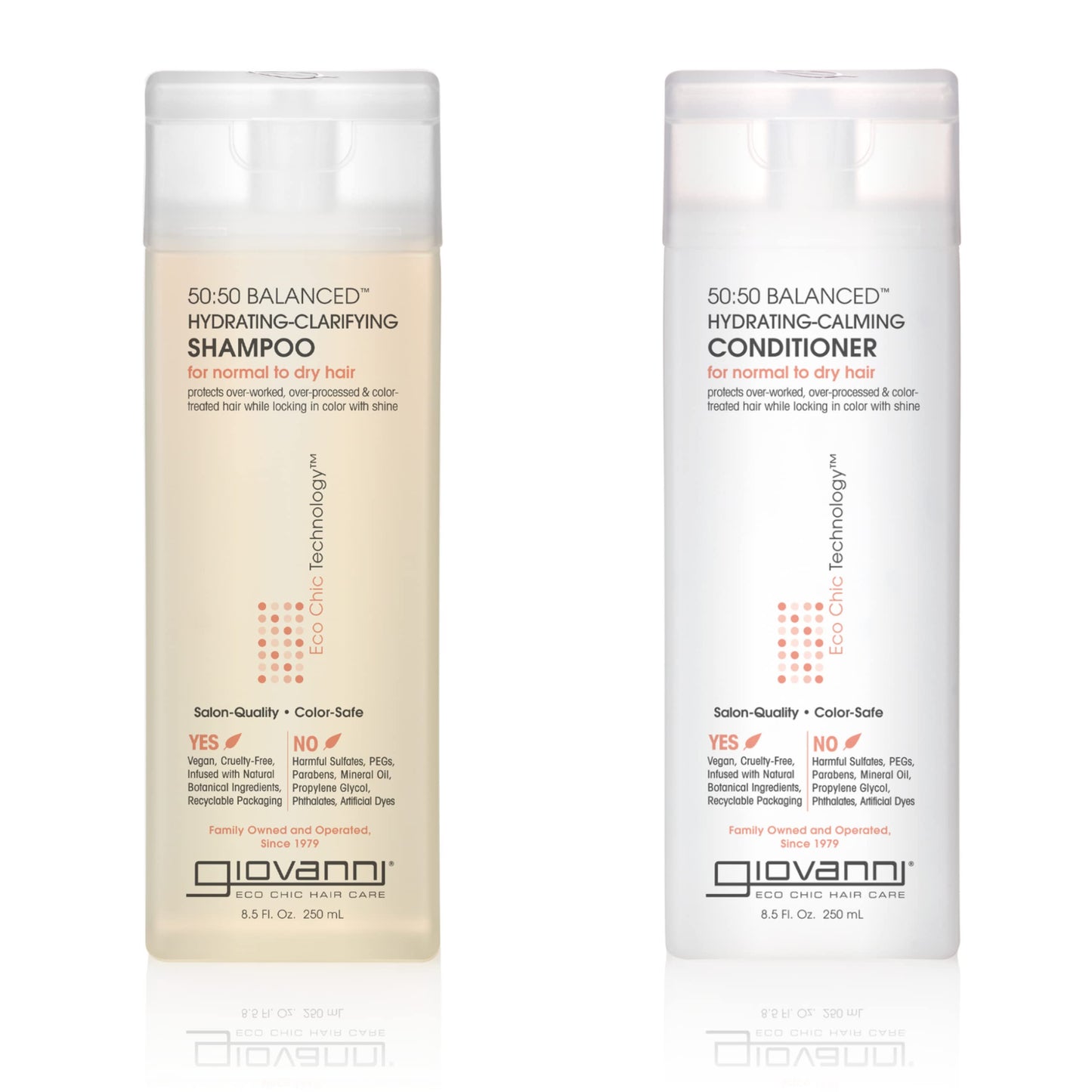 GIOVANNI 50:50 Balanced Hydrating Clarifying Shampoo & Calming Conditioner Set – 8.5 oz Each