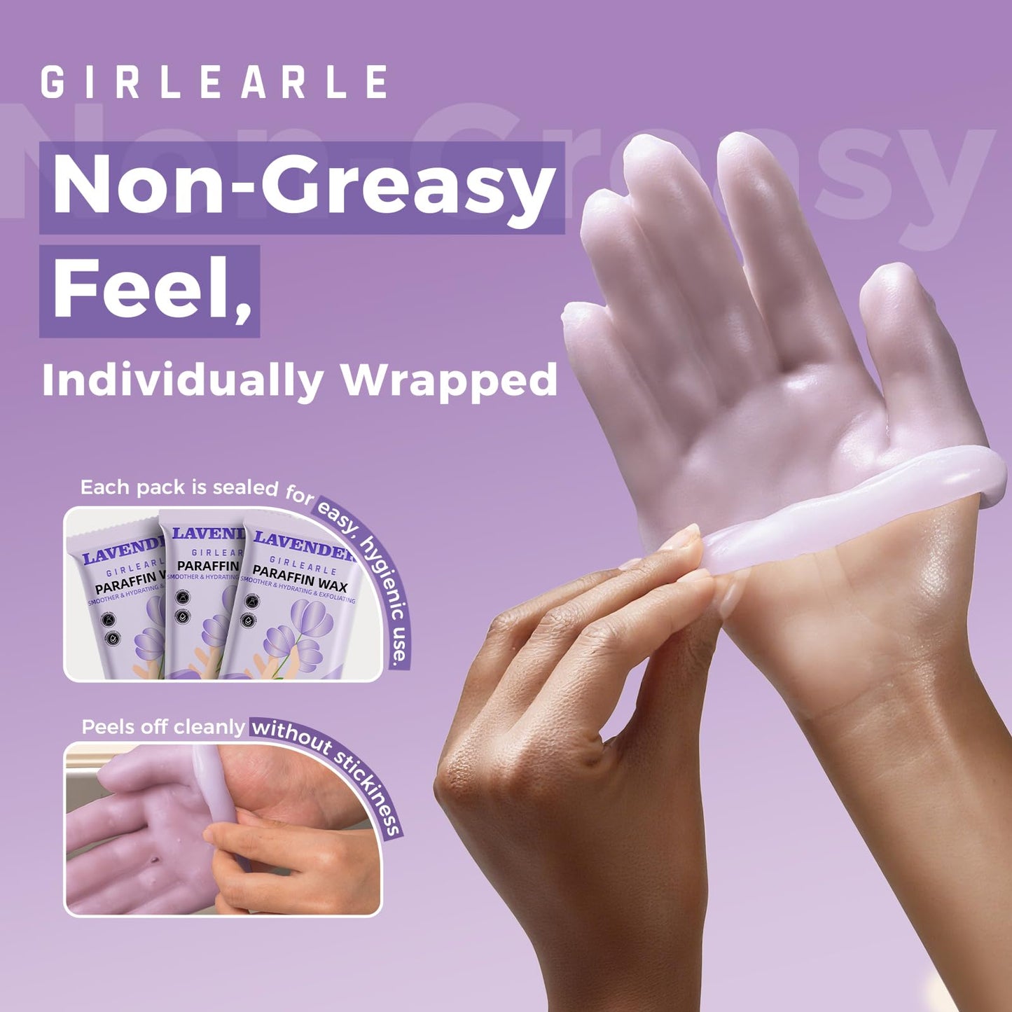 GIRLEARLE Paraffin Wax Refills – 10 Packs for Paraffin Bath Machines (Hands, Feet & Elbows) Lavender