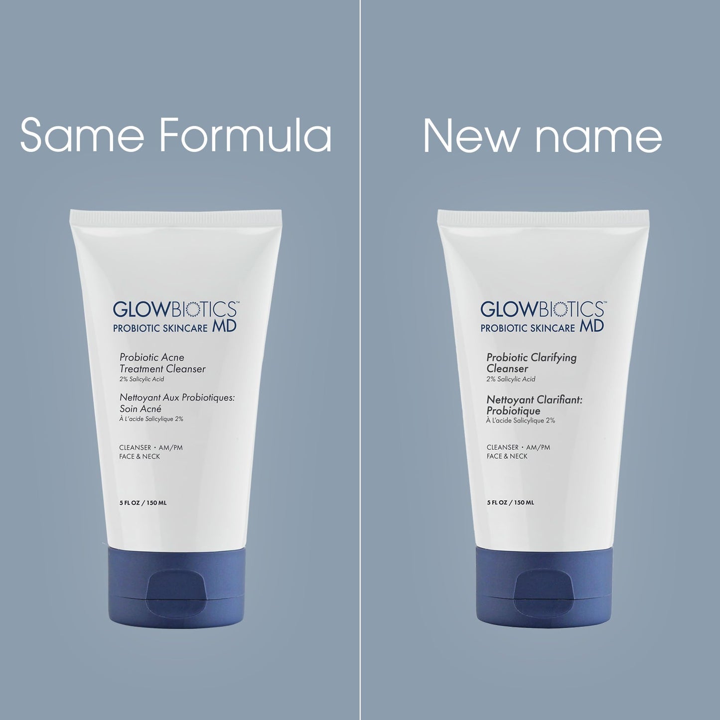 Glowbiotics Probiotic Clarifying Cleanser – 2% BHA, Peptides, 5 oz | Gentle Foaming Face Wash
