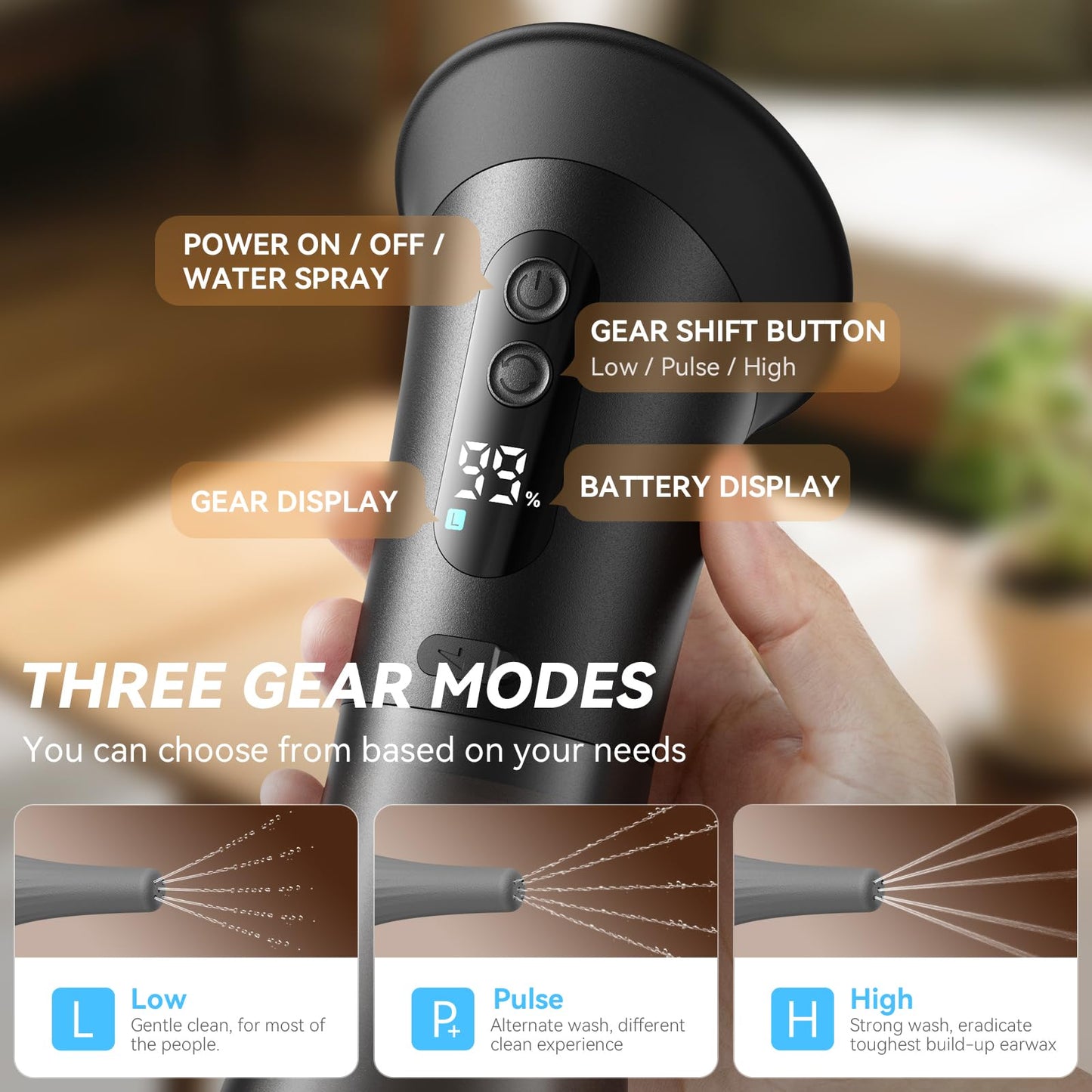 GOLFOEE Ear Wax Removal — Upgraded Electric Ear Cleaner with Safe Pressure Modes