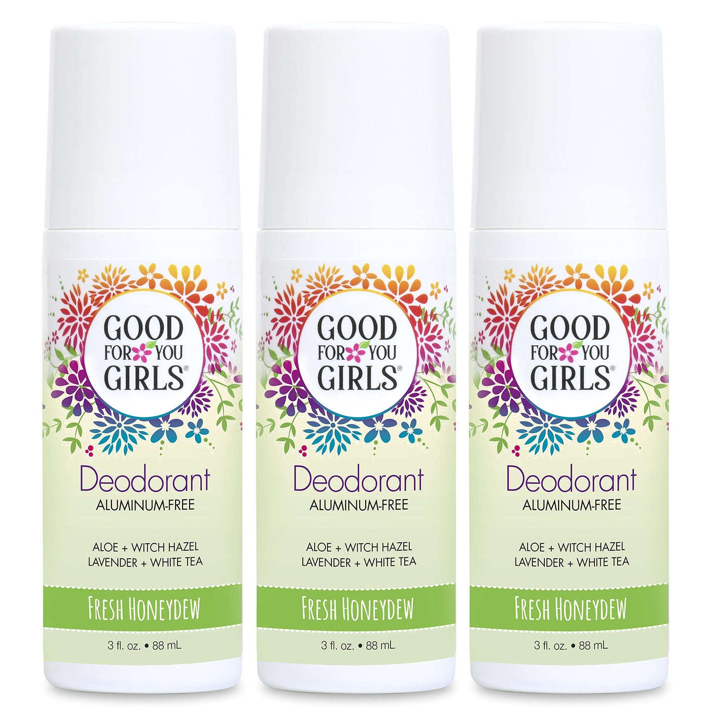 Good For You Girls Aluminum-Free Natural Deodorant for Kids – Fresh Honeydew, 3 oz (Pack of 3) | Made in USA