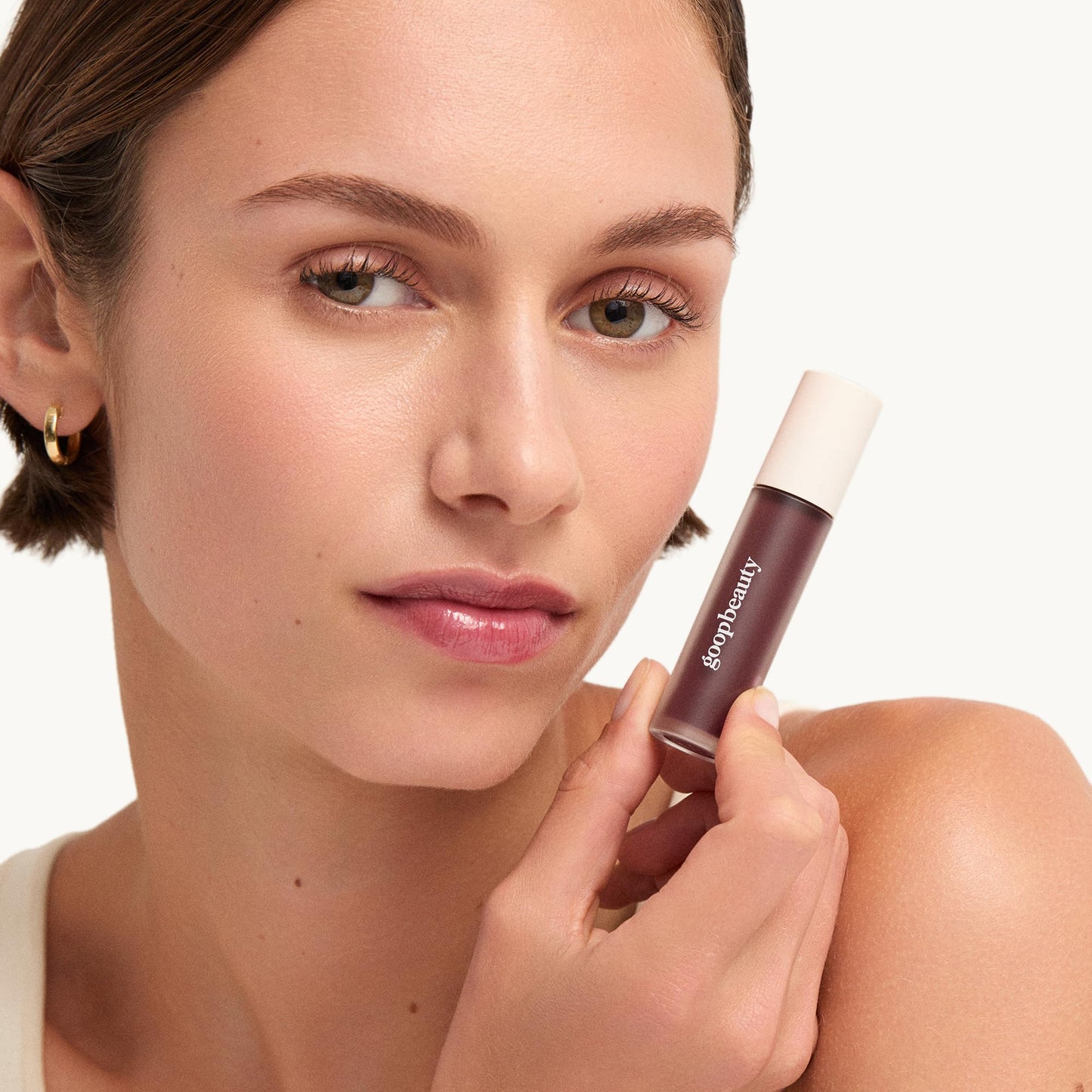 goop Beauty Hydra-Barrier Gel Gloss | Hydrating Lip Gloss with Hyaluronic Acid & Vitamin E | Glaze - Palest Clear Pink | 0.13 oz