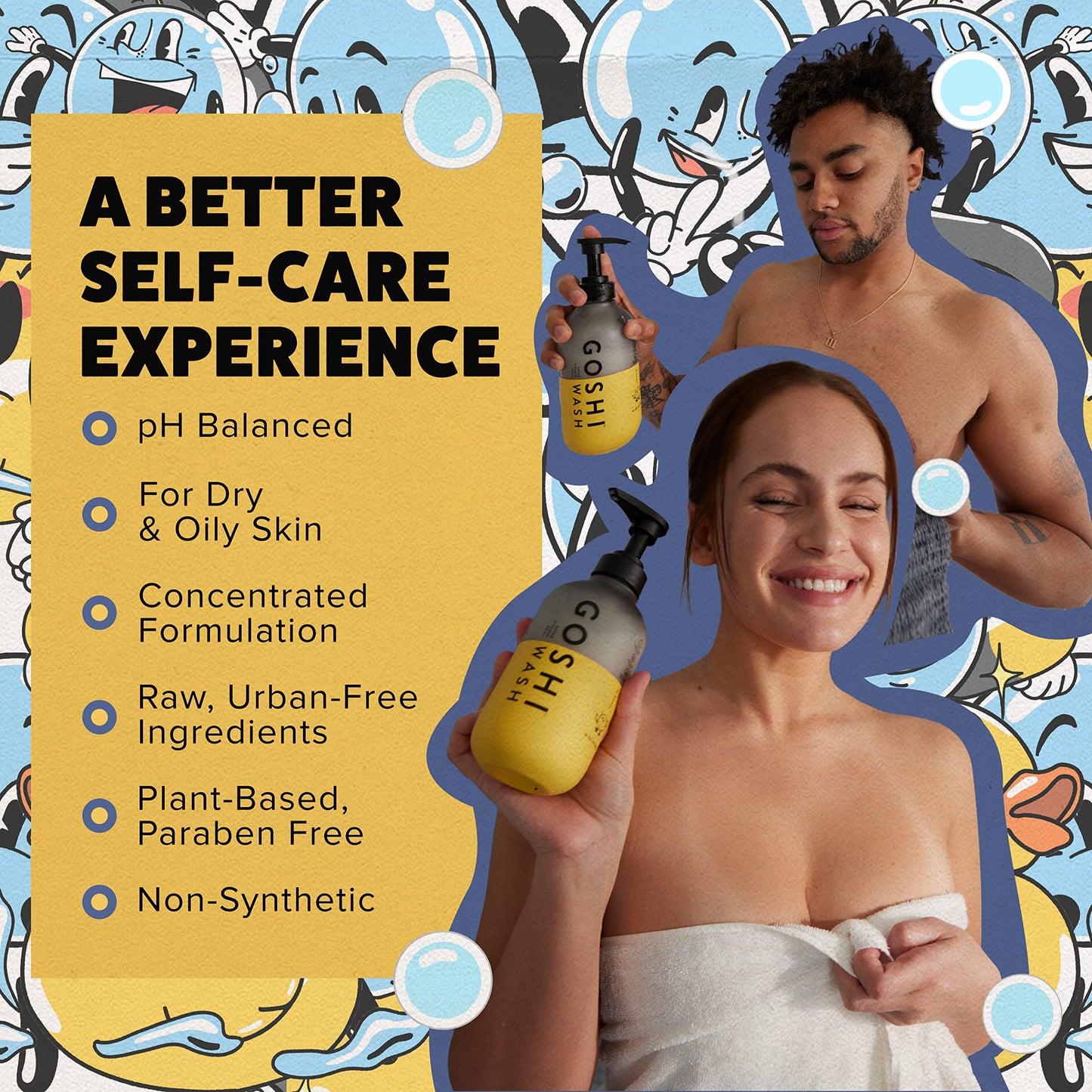GOSHI Super Vitamin Body Wash 20 oz – pH-Balanced Exfoliating Body Wash for All Skin Types