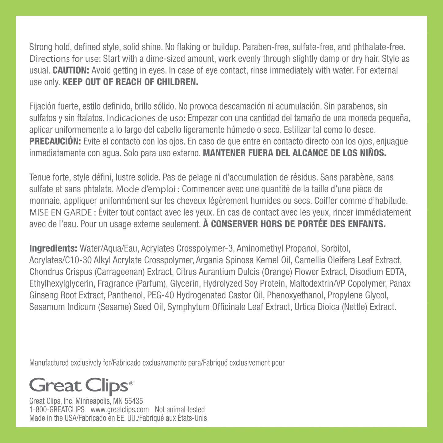 GREAT CLIPS LATITUDE Firm Style Gel – High Hold + High Shine (32oz)