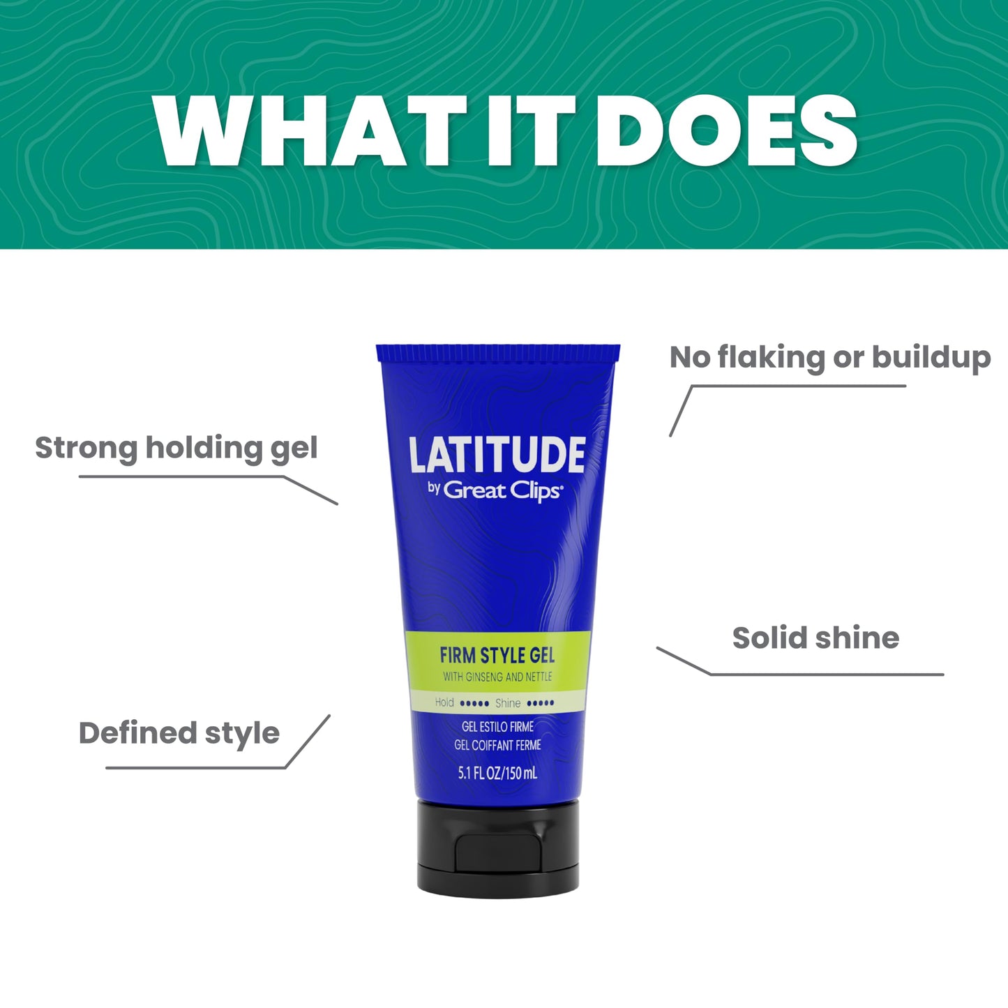 GREAT CLIPS LATITUDE Firm Style Gel – High Hold + High Shine (32oz)