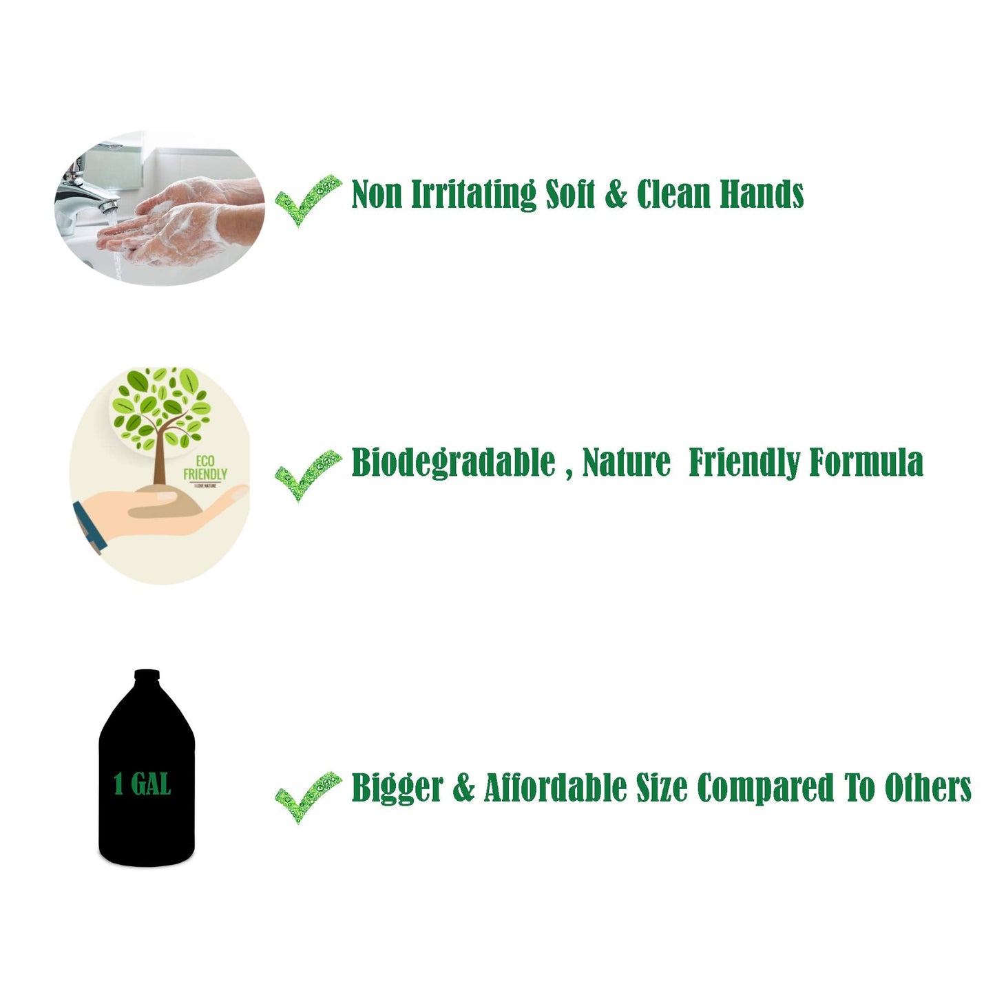 GreenFist Foaming Hand Soap Refills – Baby Powder Scent, 128 oz Jug, Made in USA