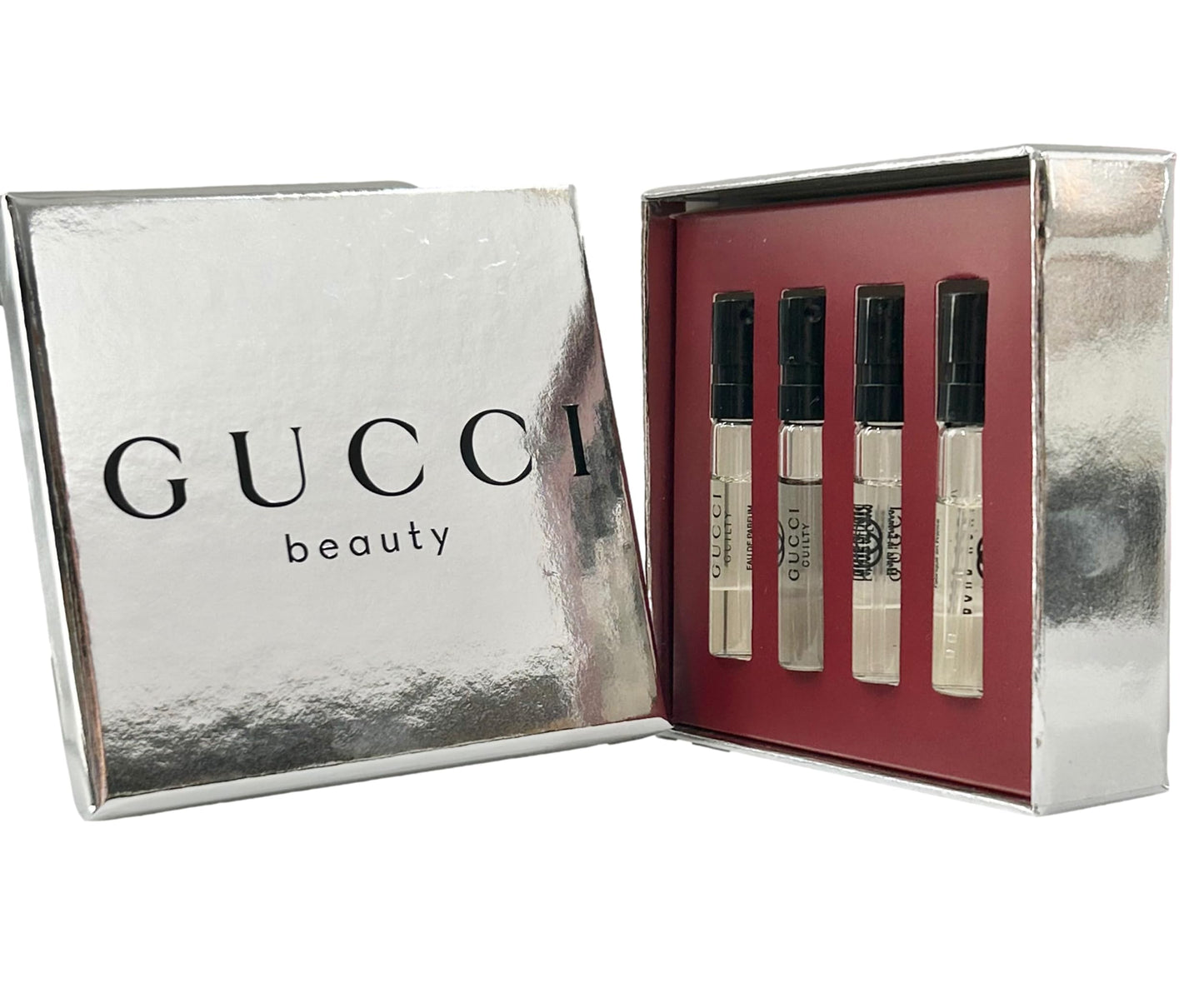 Gucci Guilty Men Sample Gift Set – 4 x 1.5 ml Vials (EDT, Parfum, EDP, Essence)