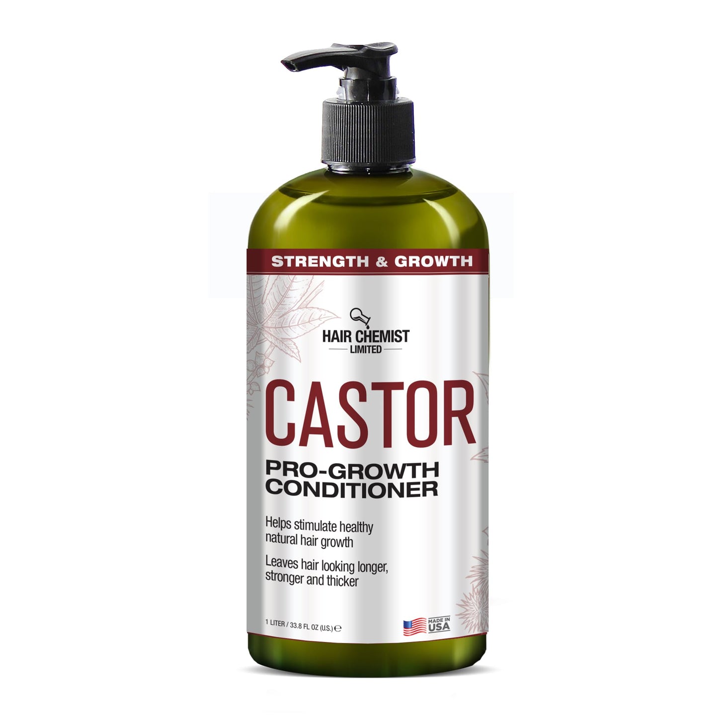 Hair Chemist Castor Pro-Growth 2-Piece Gift Set – 33.8 oz Shampoo & 33.8 oz Conditioner | Sulfate Free, Made in USA