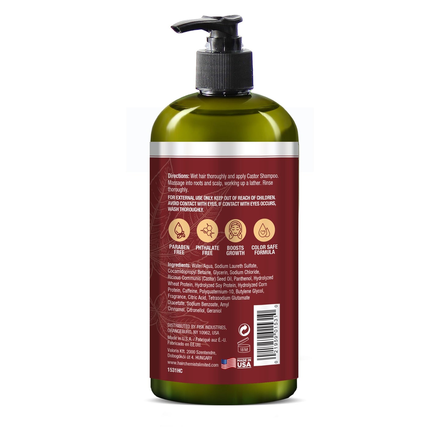 Hair Chemist Castor Pro-Growth 2-Piece Gift Set – 33.8 oz Shampoo & 33.8 oz Conditioner | Sulfate Free, Made in USA